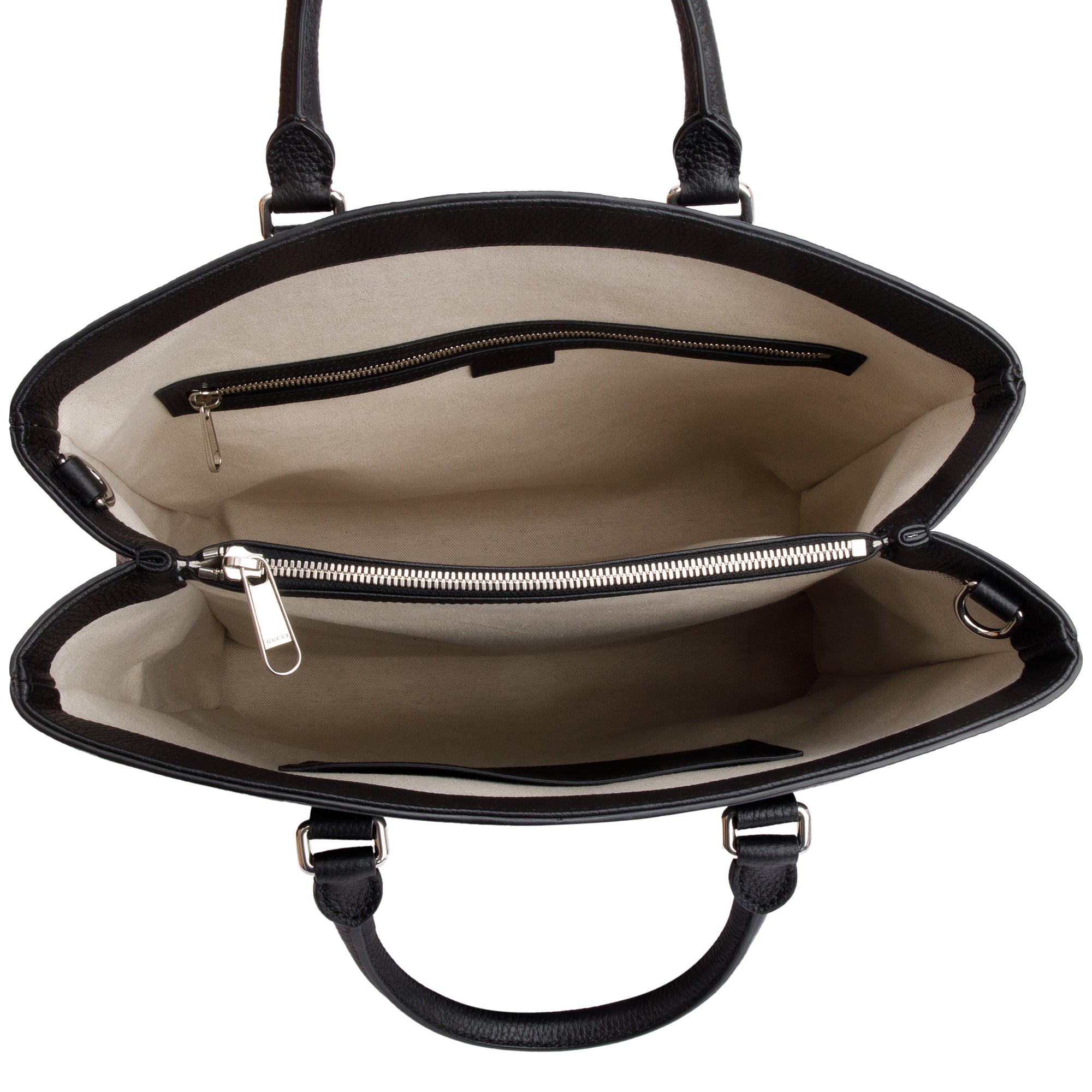 Gucci Black Jumbo GG Embossed Calfksin Leather Convertible Tote