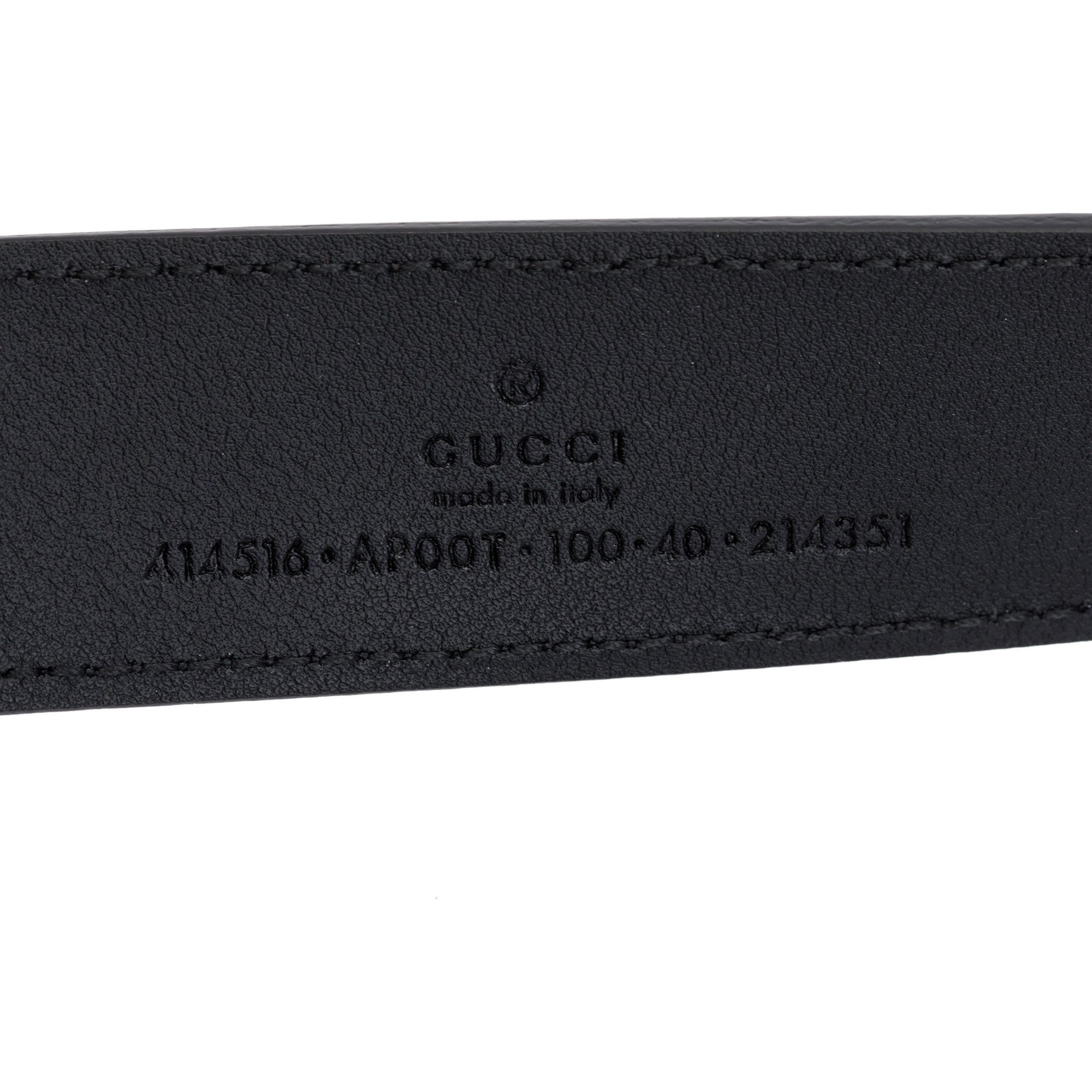 Gucci Black Leather Belt with Double G Buckle, 100 40 w/ Box