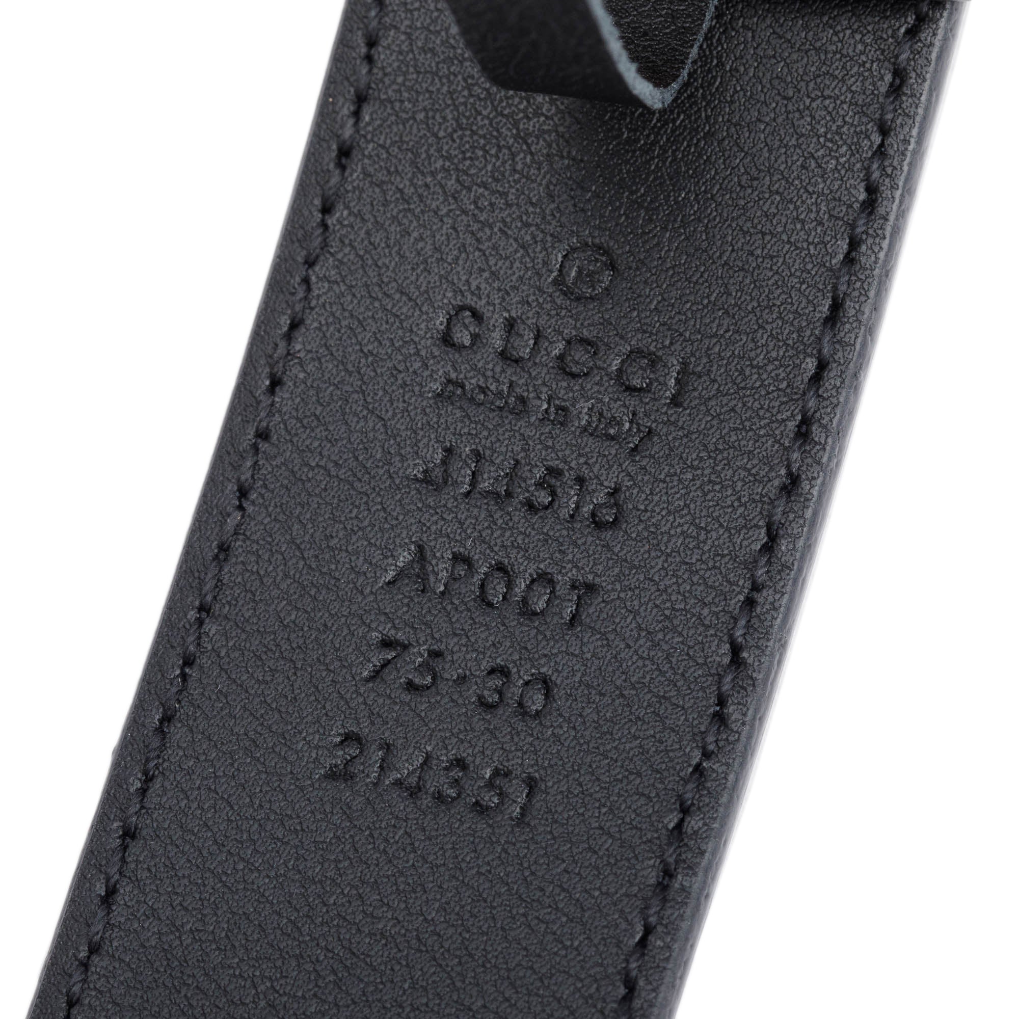 Gucci Black Leather Belt with Double G Buckle, 75 30 w/ Box
