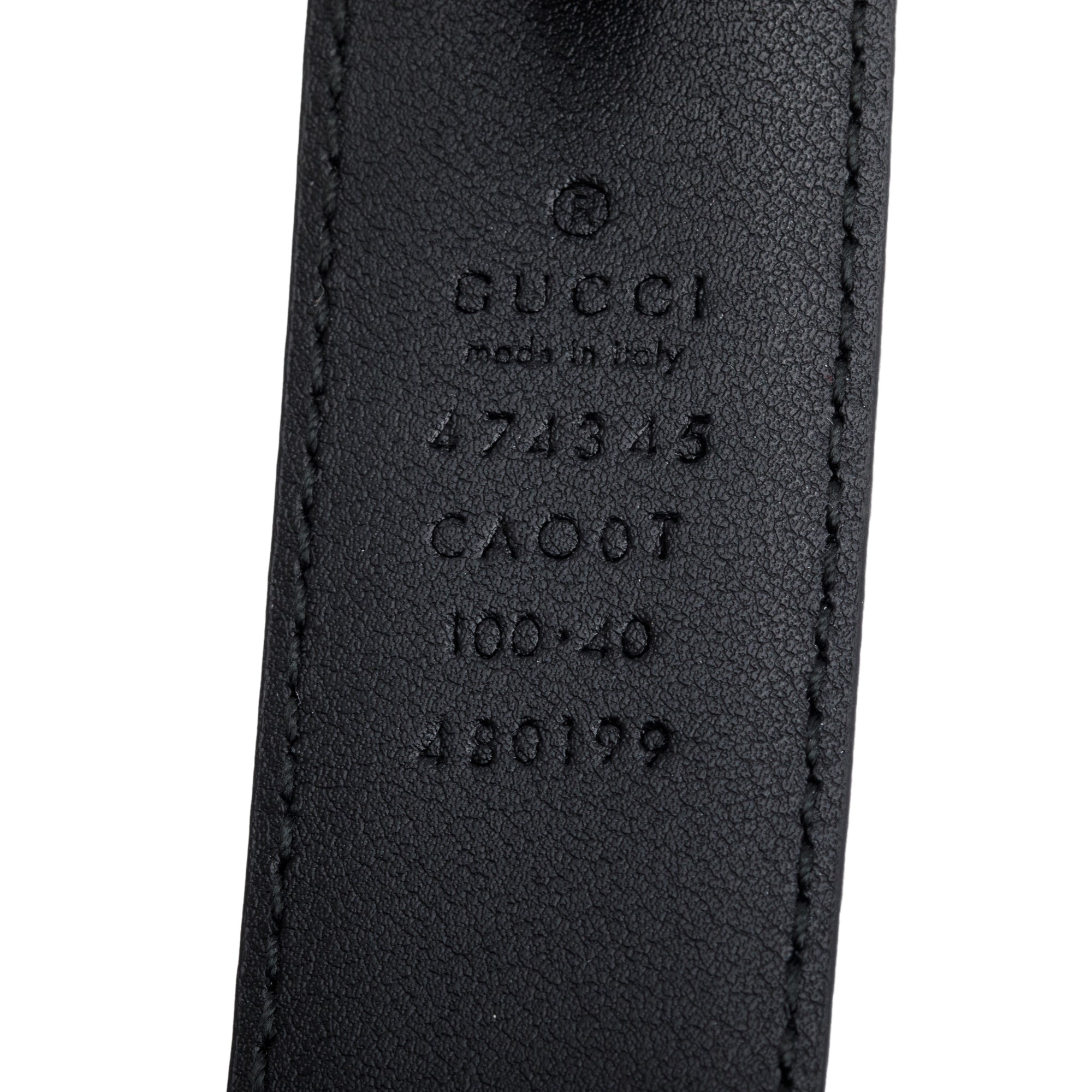 Gucci Black Leather Belt with Interlocking G Buckle, 100 40