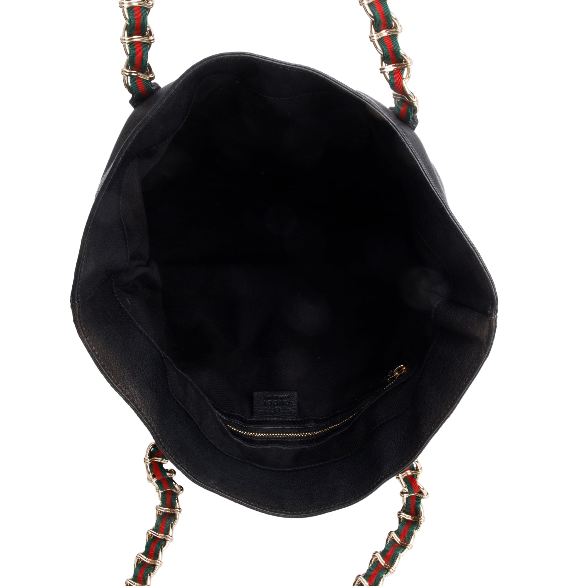 Gucci Black Leather Capri Chain Tote