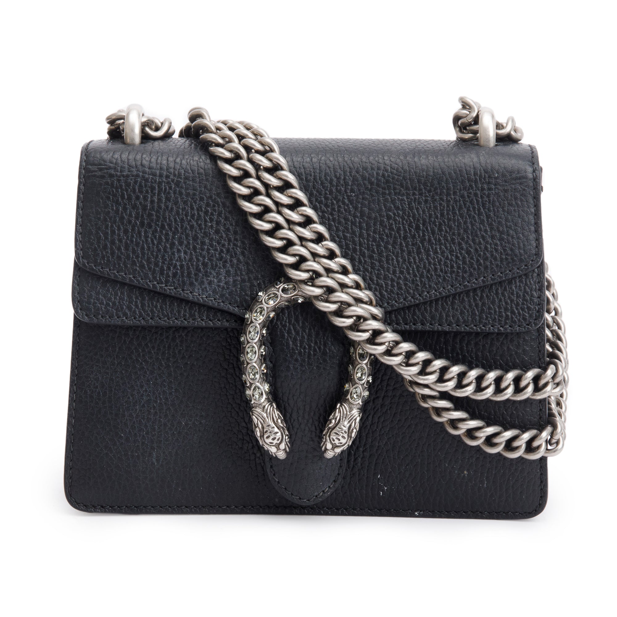 Gucci Black Leather Dionysus Mini Shoulder Bag