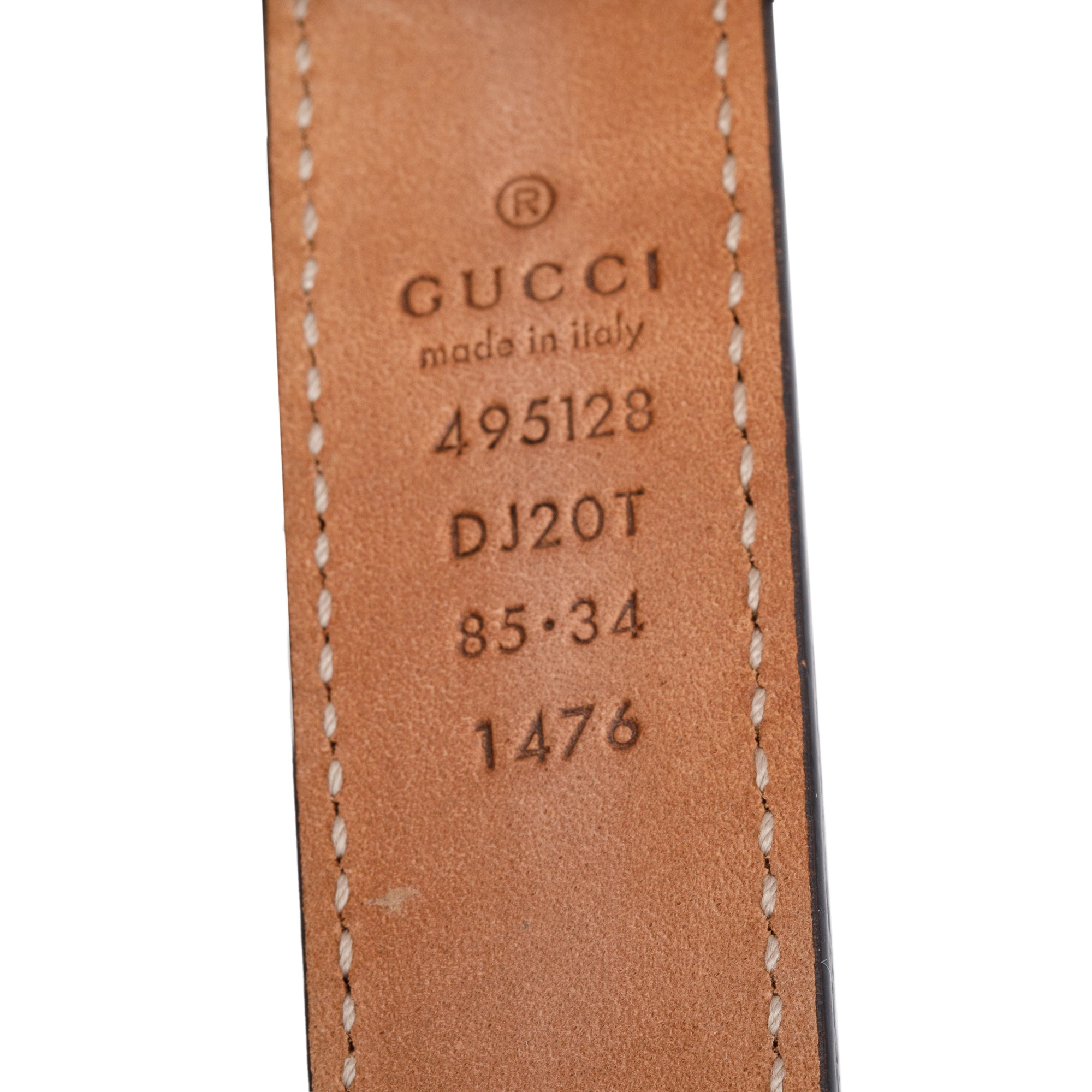 Gucci Black Leather Framed Double G Belt, 85 34