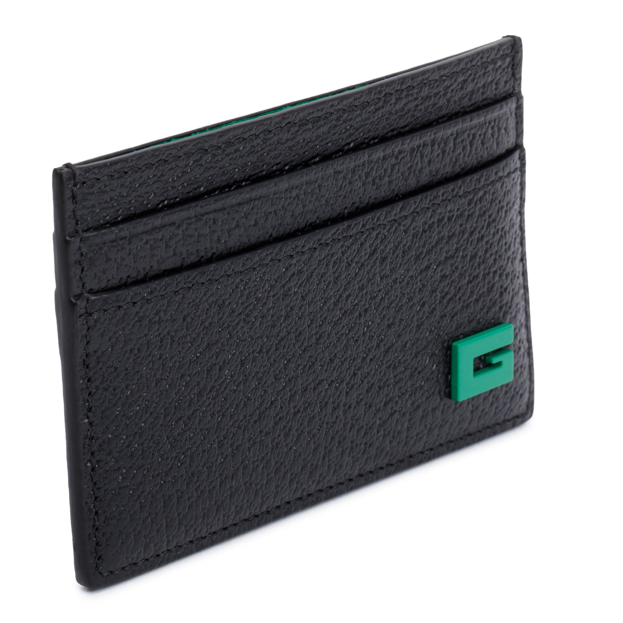 Gucci Black Leather G Card Holder w/ Box