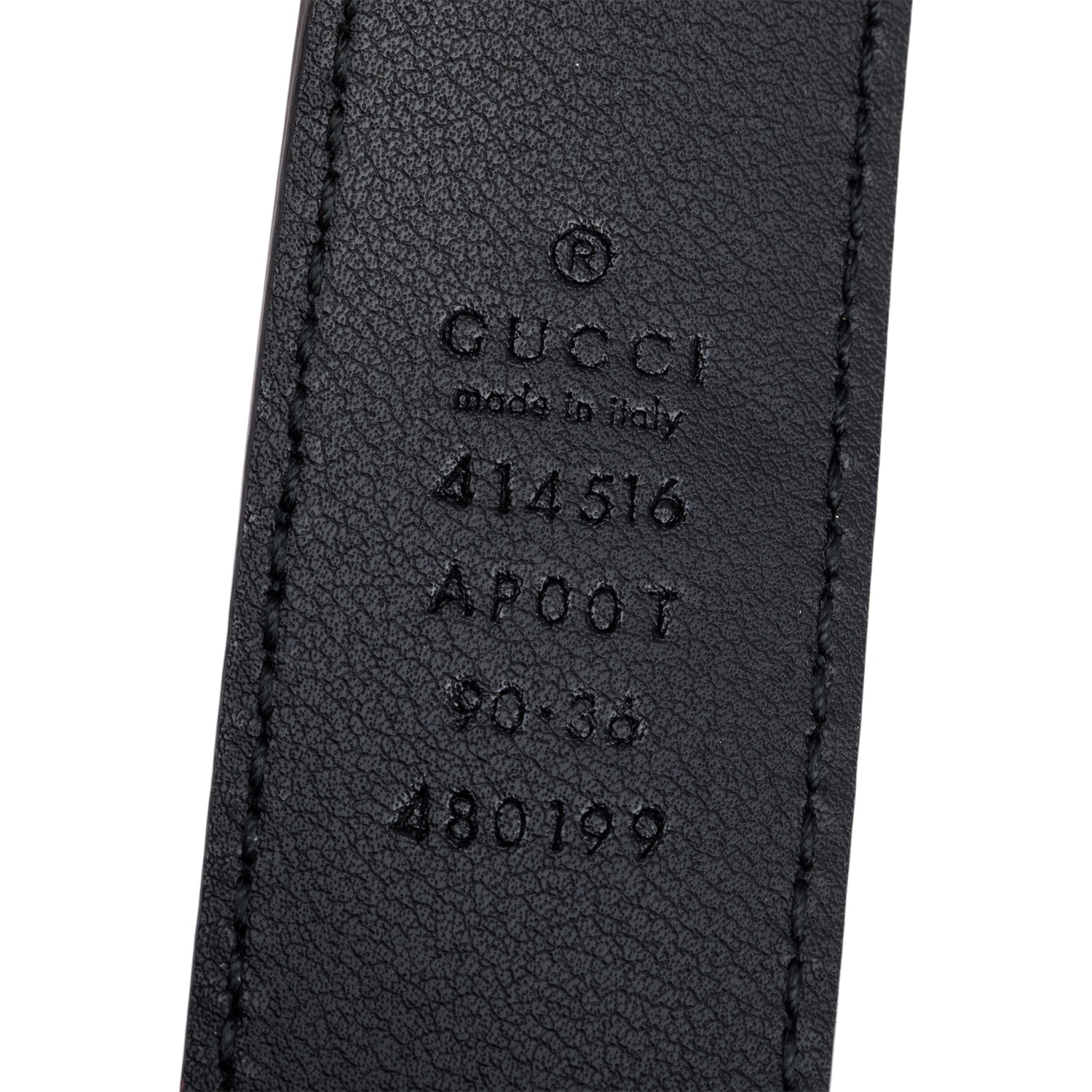 Gucci Black Leather GG Marmont Belt, 90 36