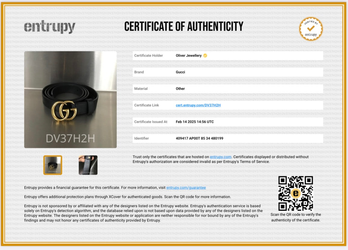 Gucci Black Leather GG Marmont Skinny Belt, 85 34