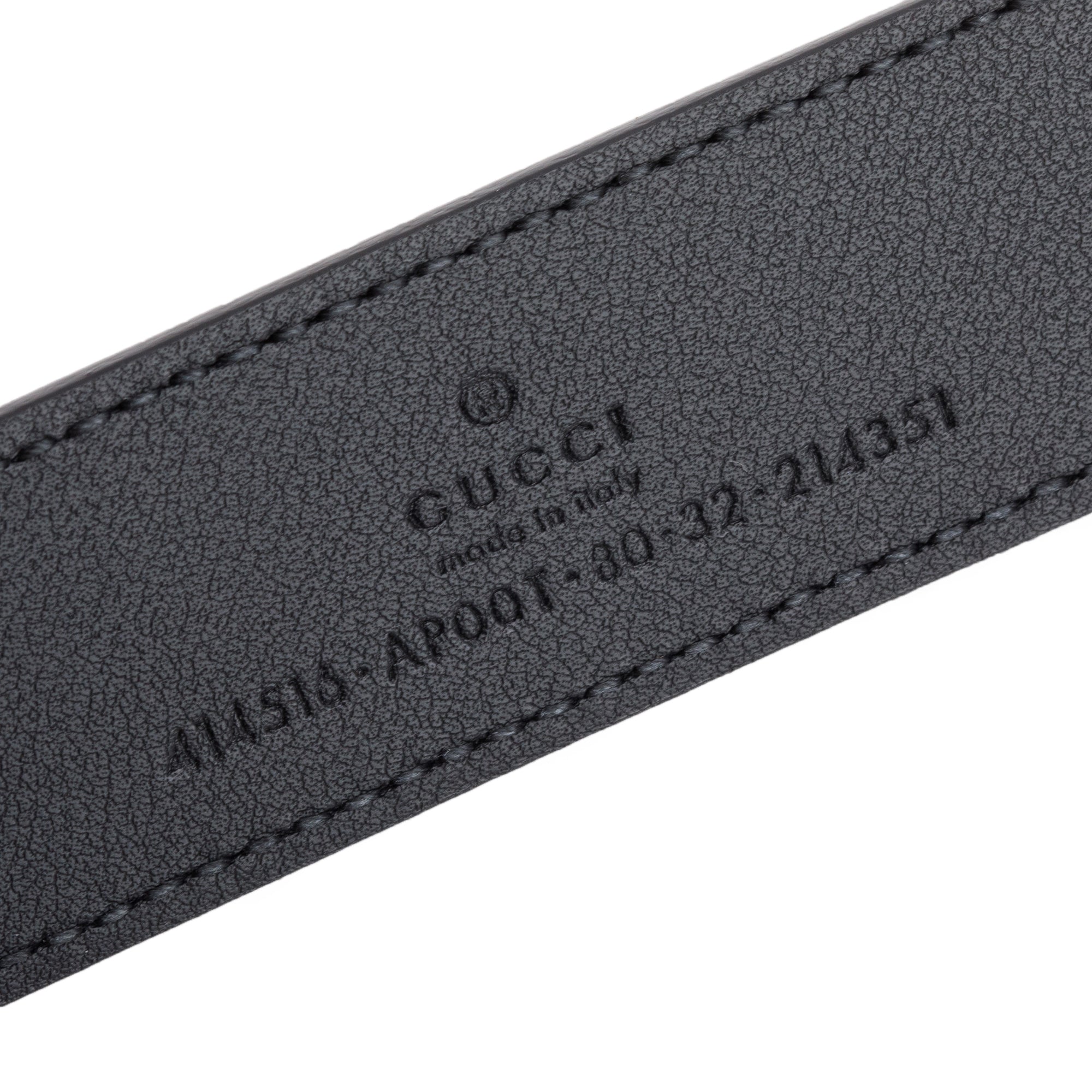 Gucci Black Leather GG Marmont Thin Belt, 80 32 w/ Box