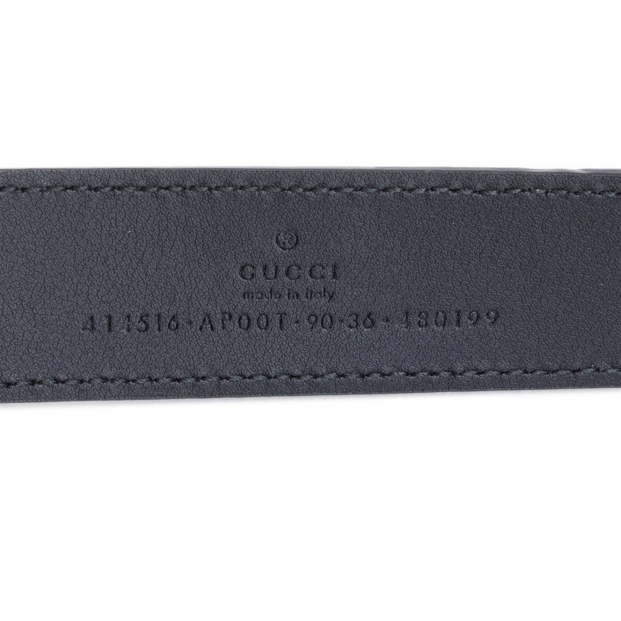 Gucci Black Leather GG Marmont Thin Belt, 90 36