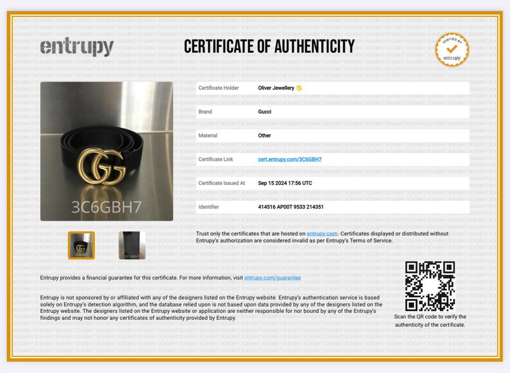 Gucci Black Leather GG Marmont Thin Belt, 95 38 w/ Box