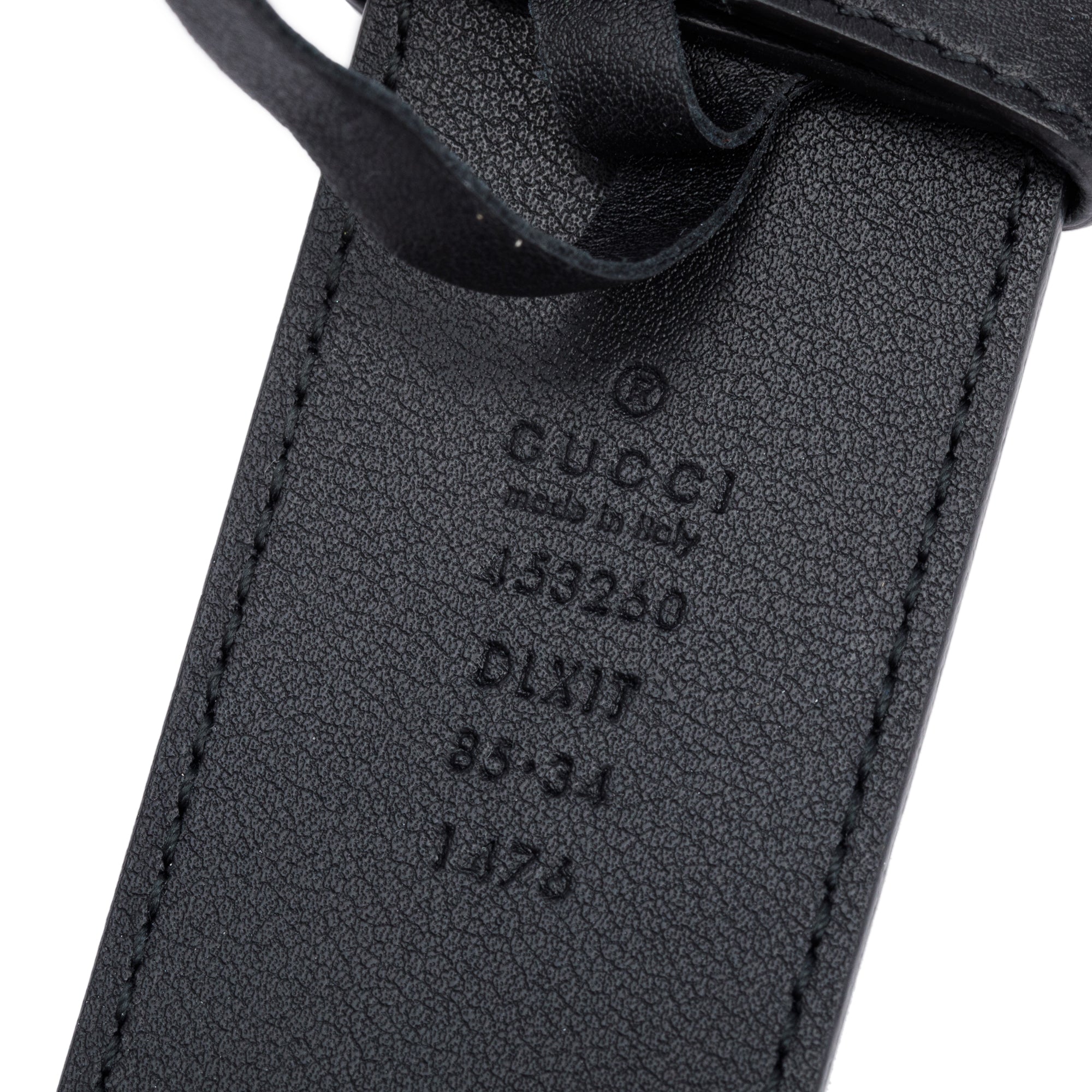 Gucci Black Leather GG Marmont Wide Belt With Pearls 85 34