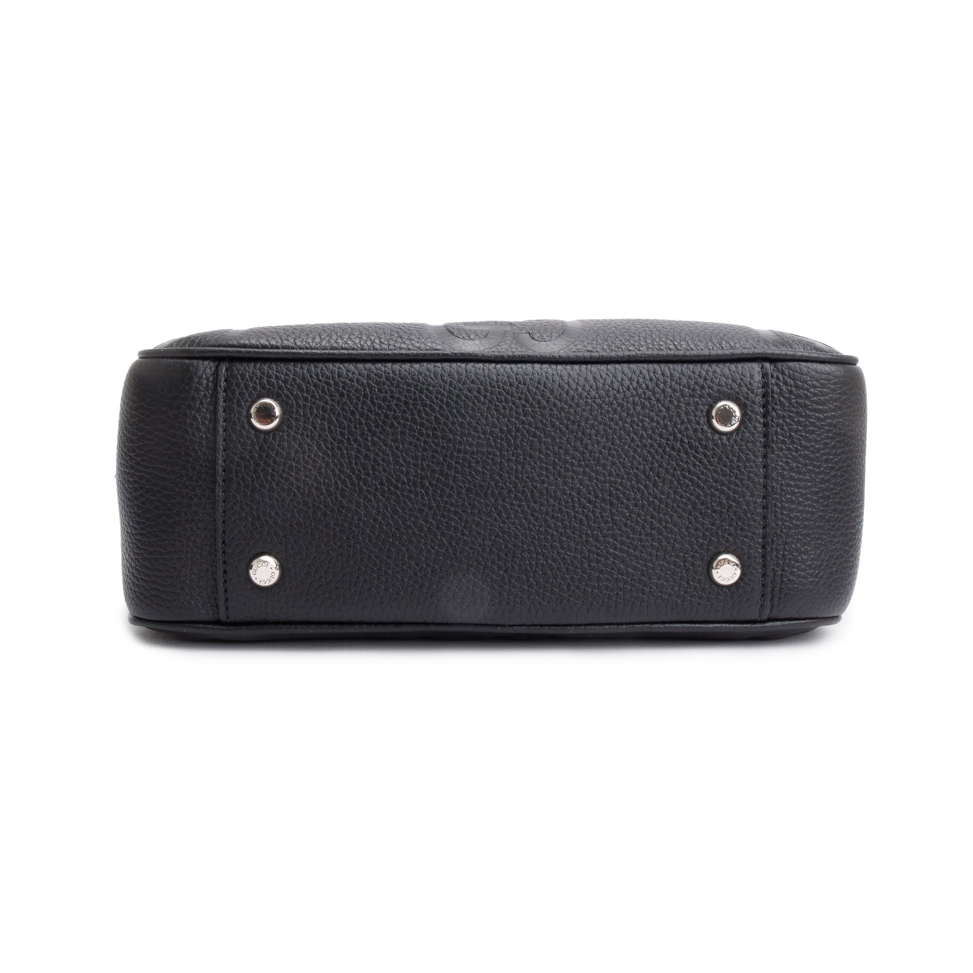 Gucci Black Leather Jumbo GG Medium Messenger Bag