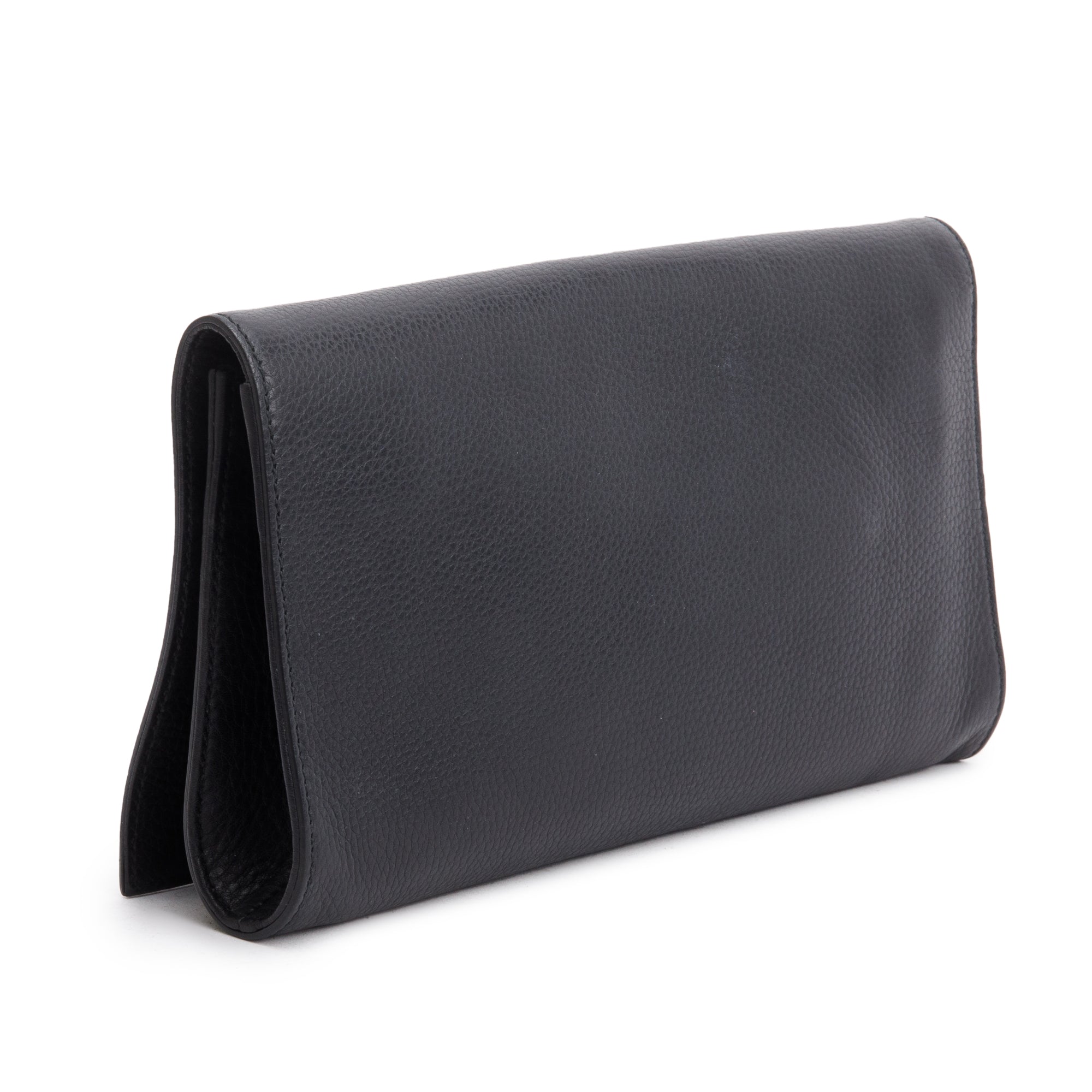 Gucci Black Leather Medium GG Soho Clutch Bag