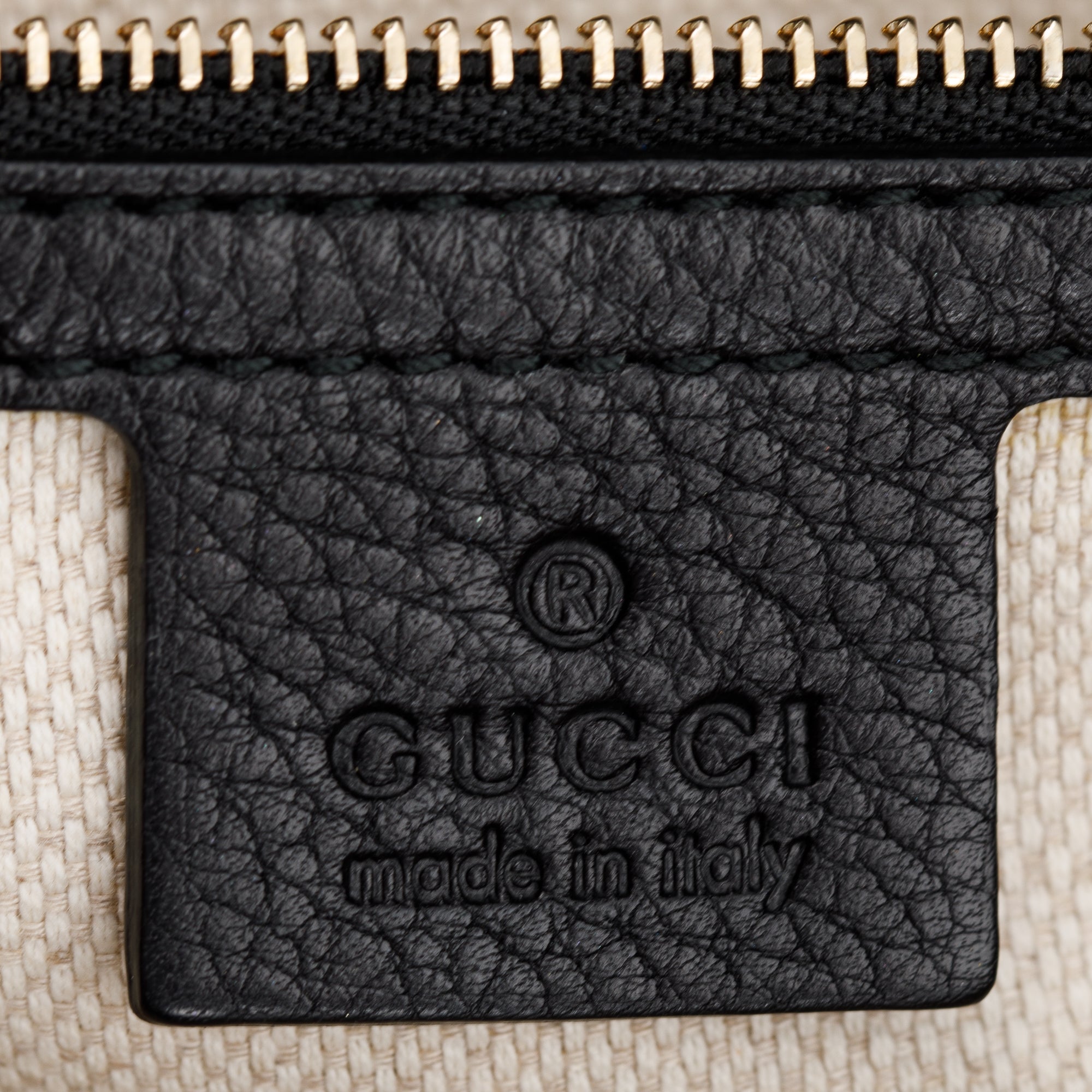 Gucci Black Leather Medium GG Soho Tassel Clutch Bag