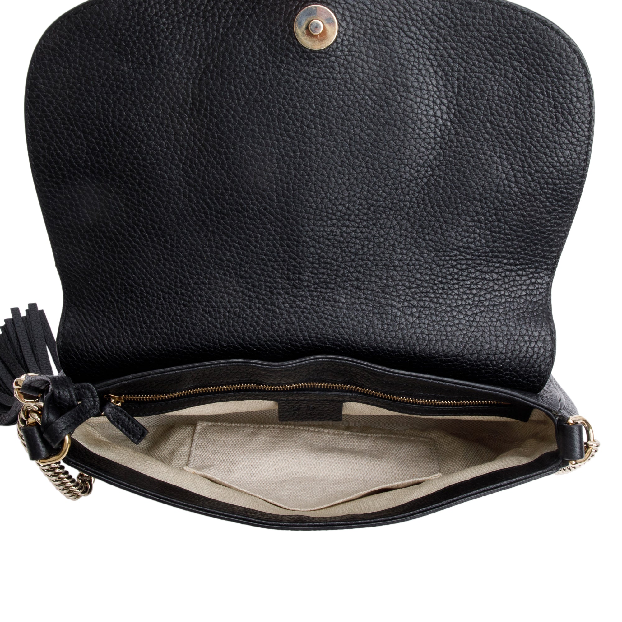 Gucci Black Leather Medium Soho Chain Crossbody Bag