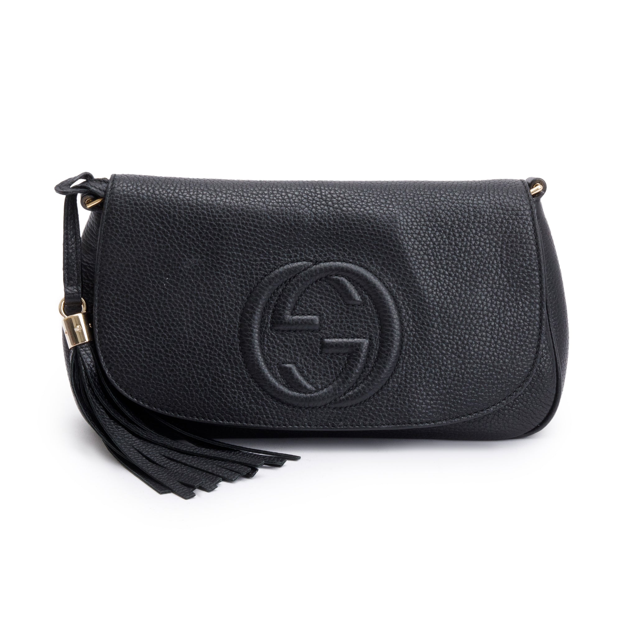 Gucci Black Leather Medium Soho Chain Crossbody Bag