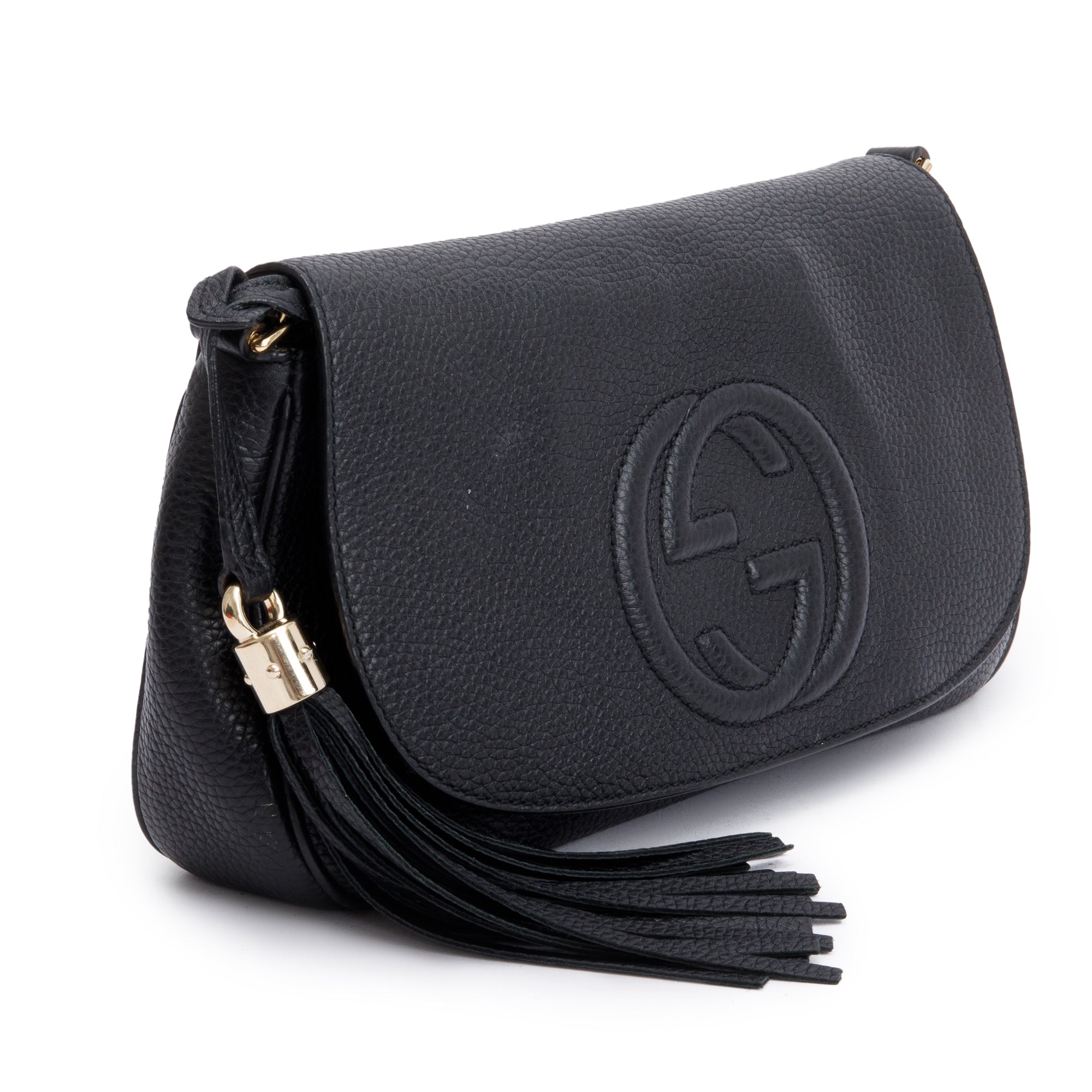 Gucci Black Leather Medium Soho Chain Crossbody Bag