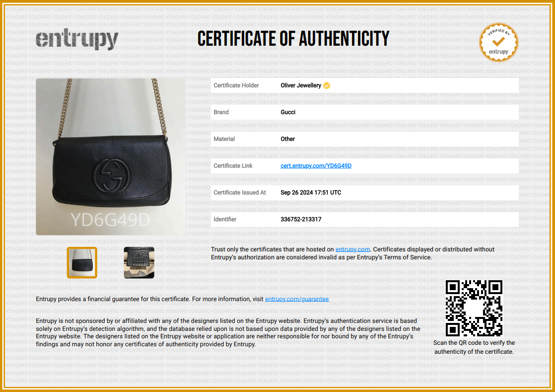 Gucci Black Leather Medium Soho Chain Crossbody Bag w/ Box