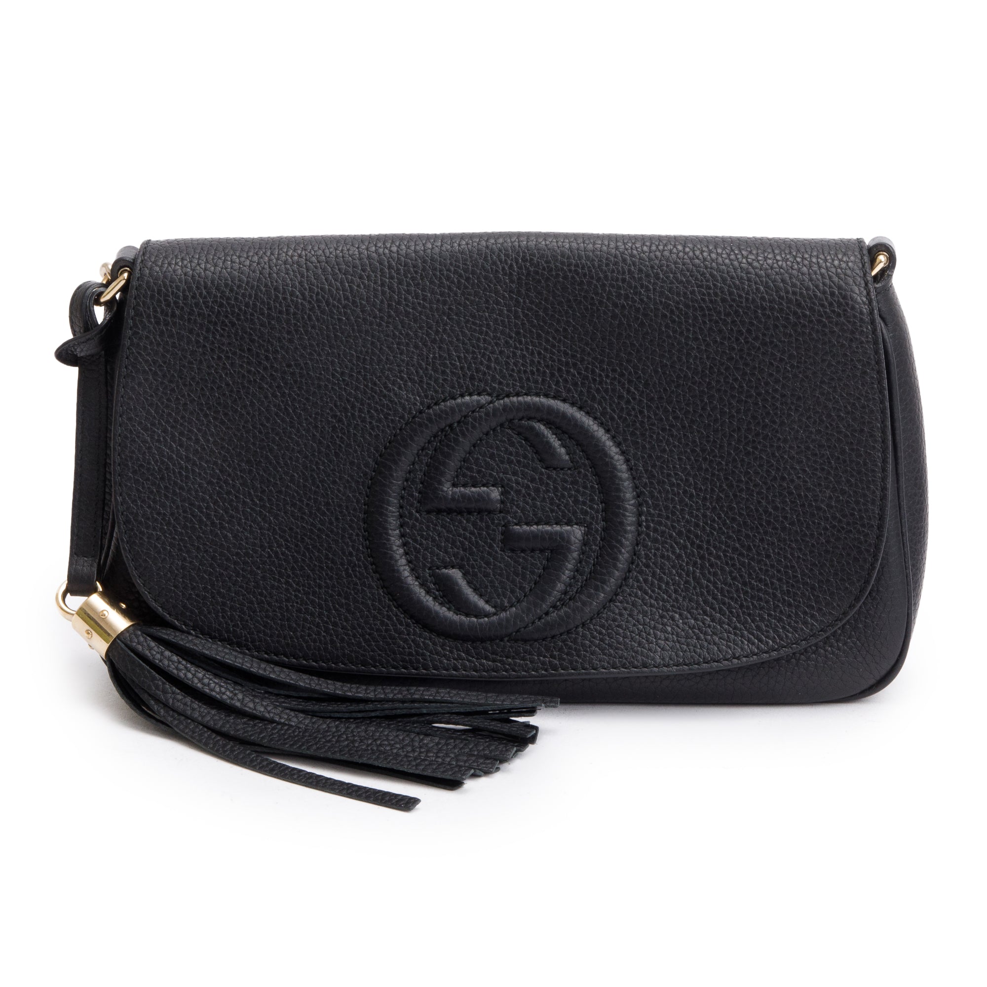 Gucci Black Leather Medium Soho Chain Crossbody Bag w/ Box
