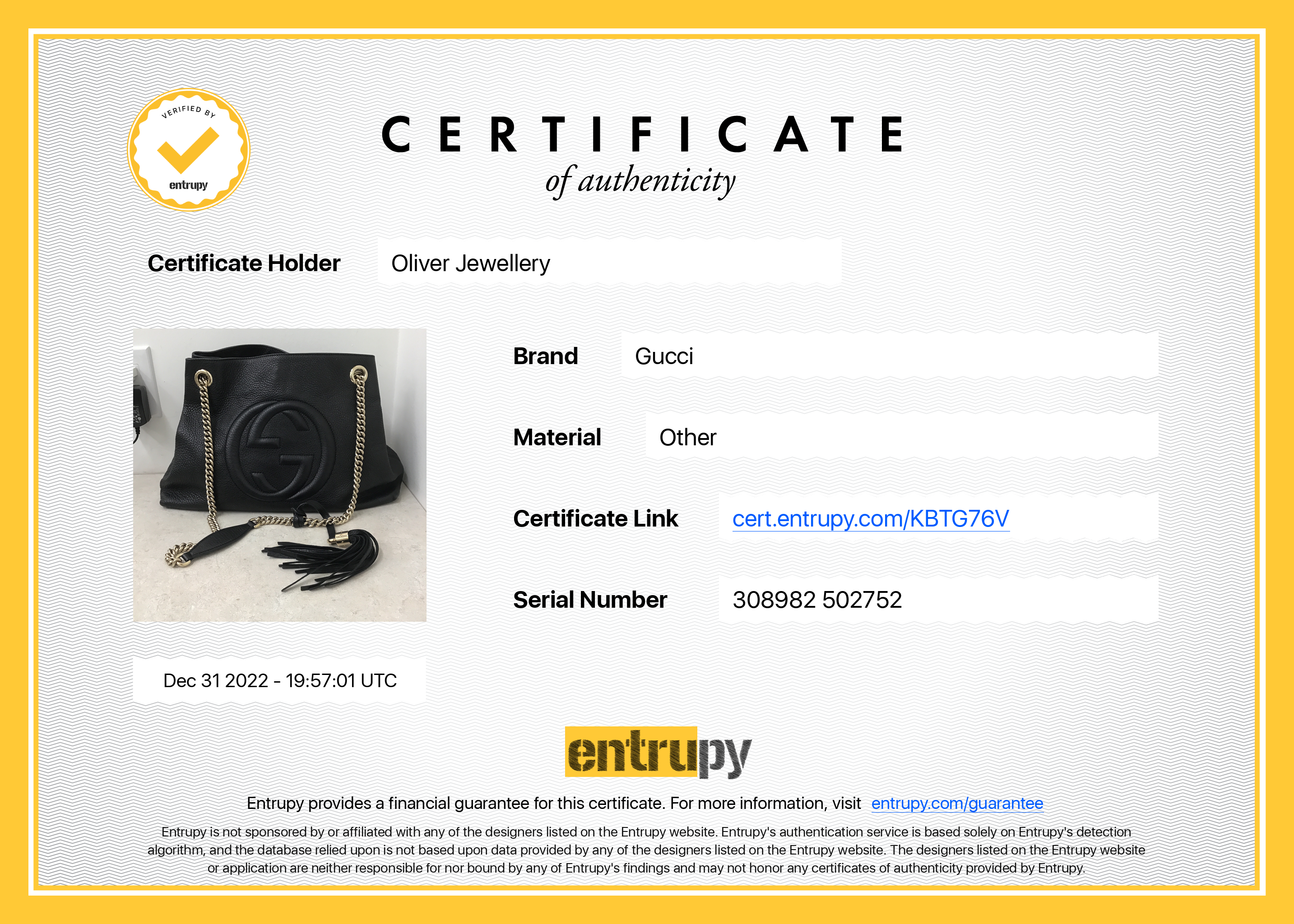 Gucci Black Leather Medium Soho Chain Shoulder Bag