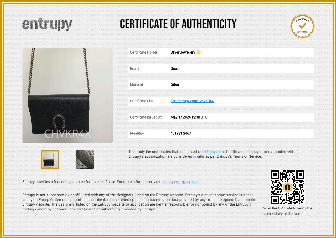 Gucci Black Leather Mini Dionysus Chain Wallet