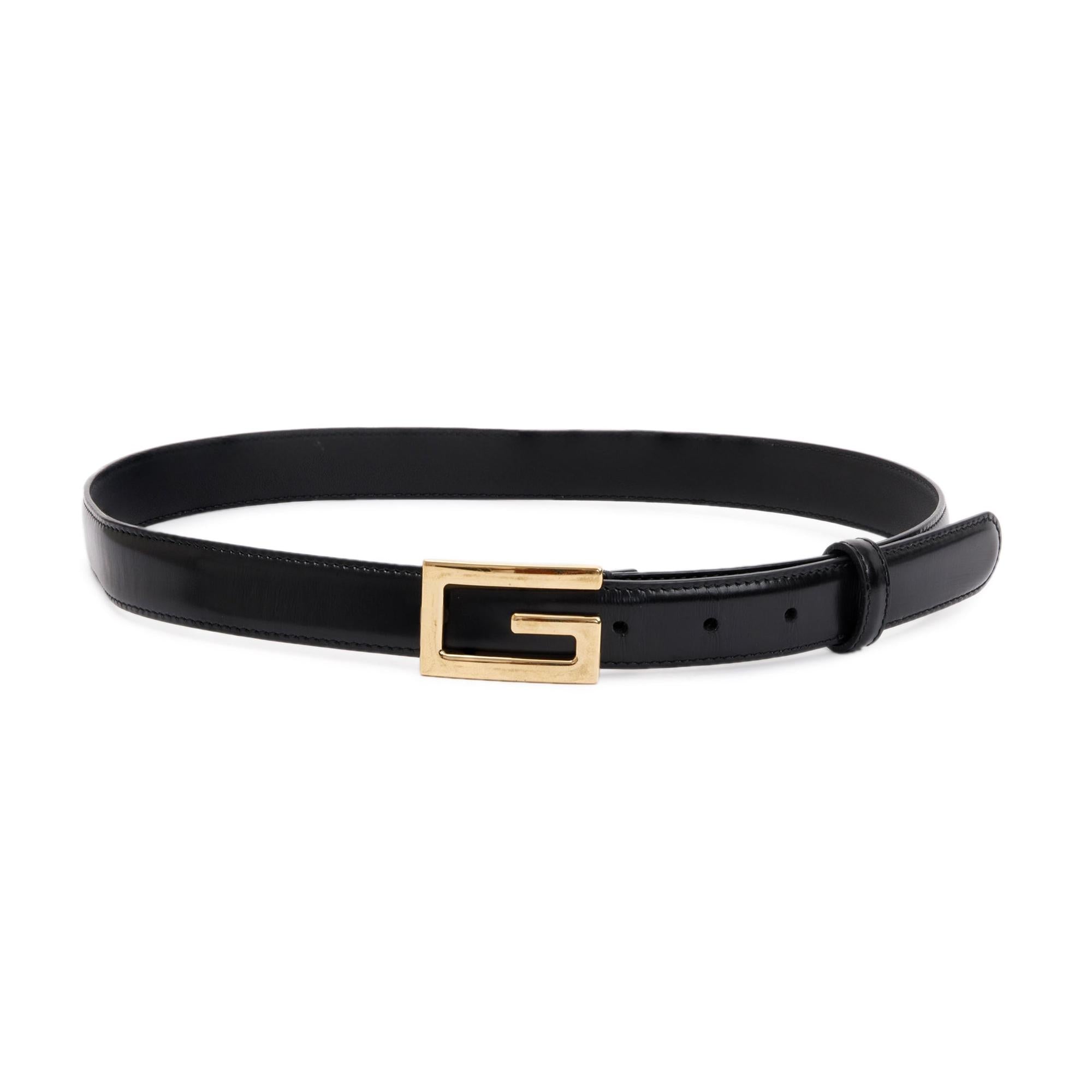 Gucci Black Leather Reversible Belt with Square G Buckle 80 32 w/ Box