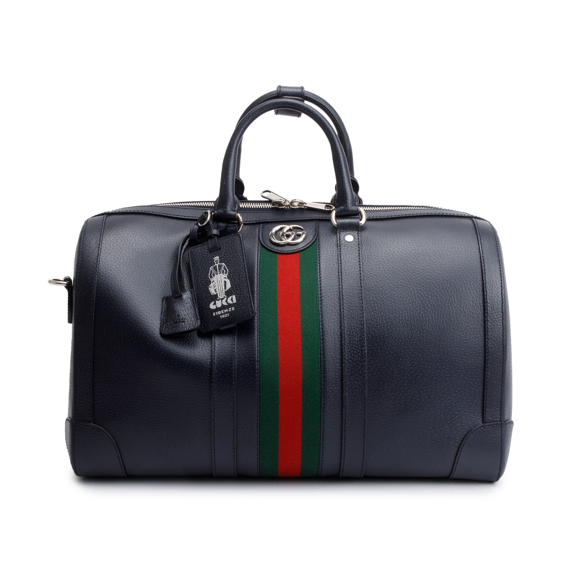 Gucci Black Leather Savoy Medium Duffle Bag
