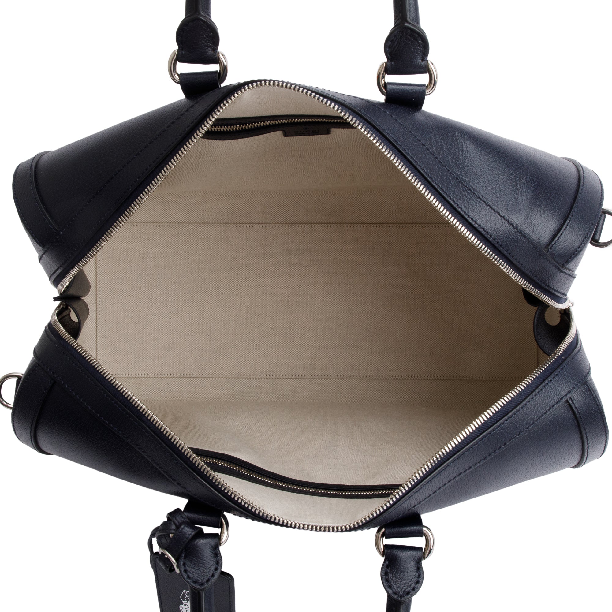 Gucci Black Leather Savoy Medium Duffle Bag