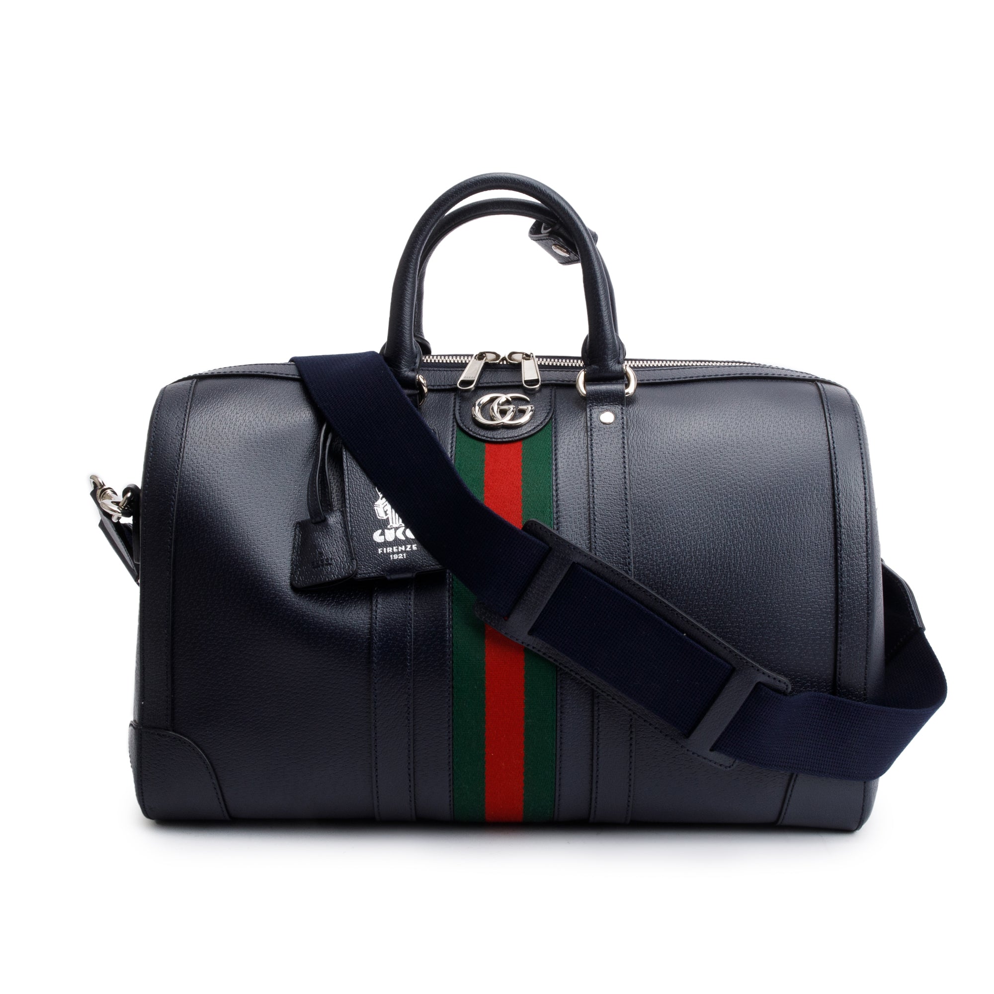 Gucci Black Leather Savoy Medium Duffle Bag
