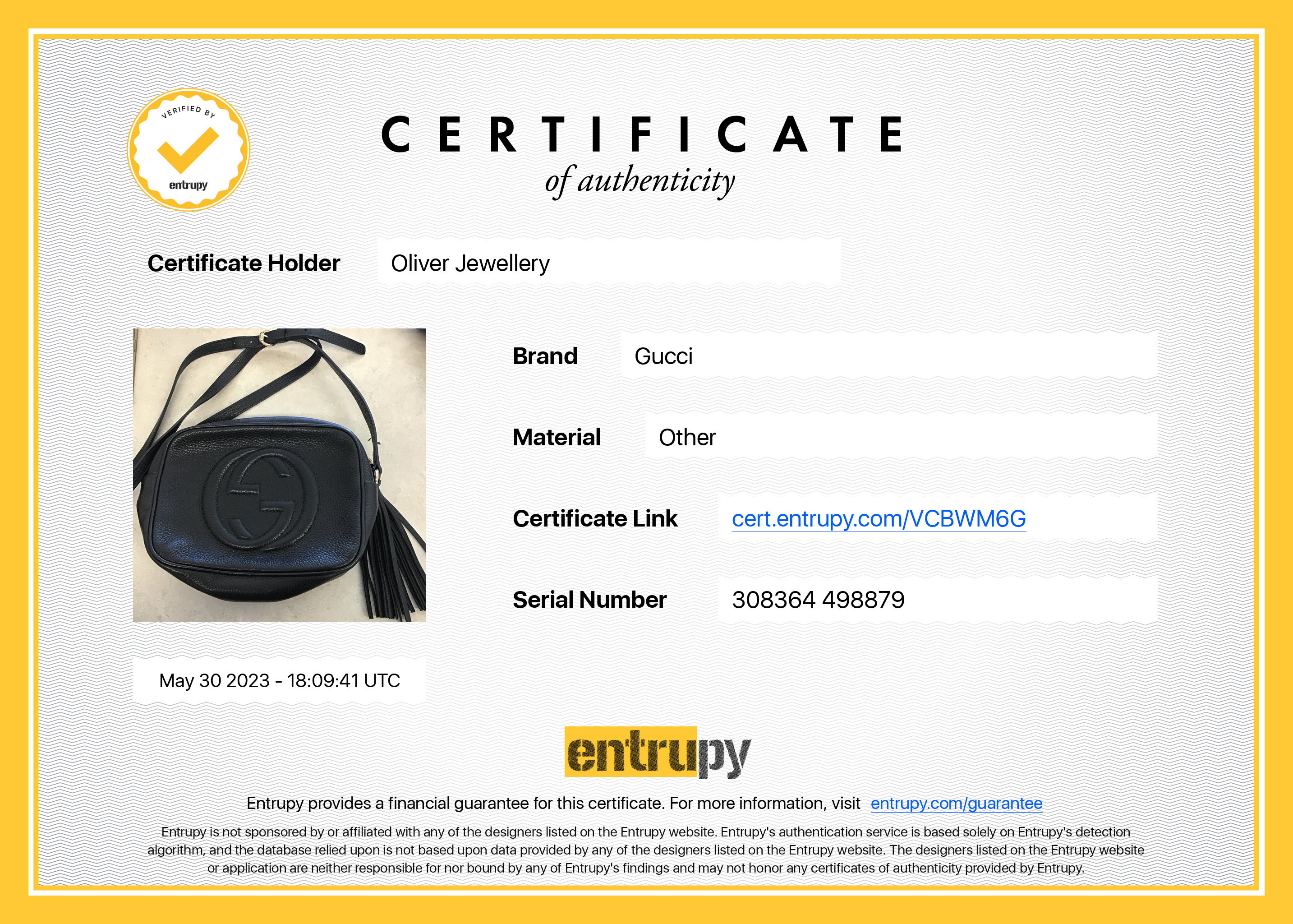 Gucci Black Leather Small Soho Disco Bag