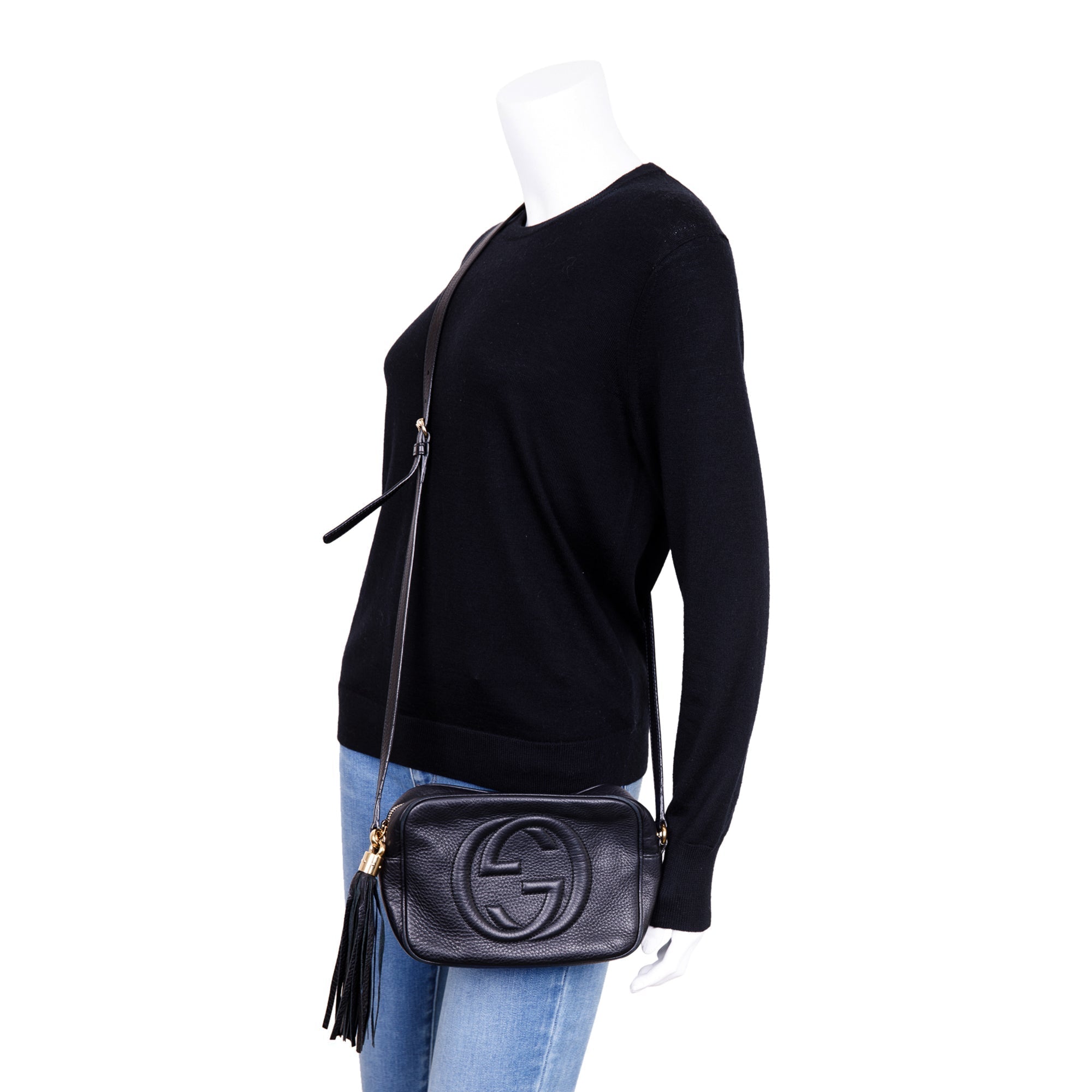 Gucci Black Leather Small Soho Disco Bag ( Bag is missing)