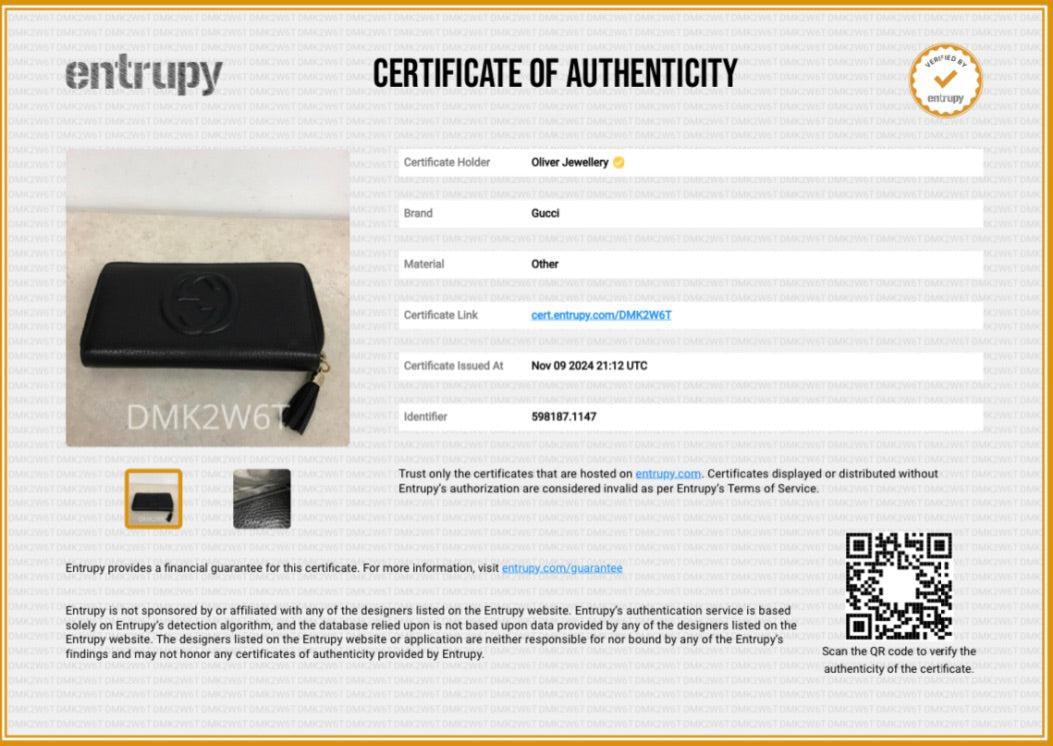 Gucci Black Leather Soho GG Logo Continental Zip Around Wallet