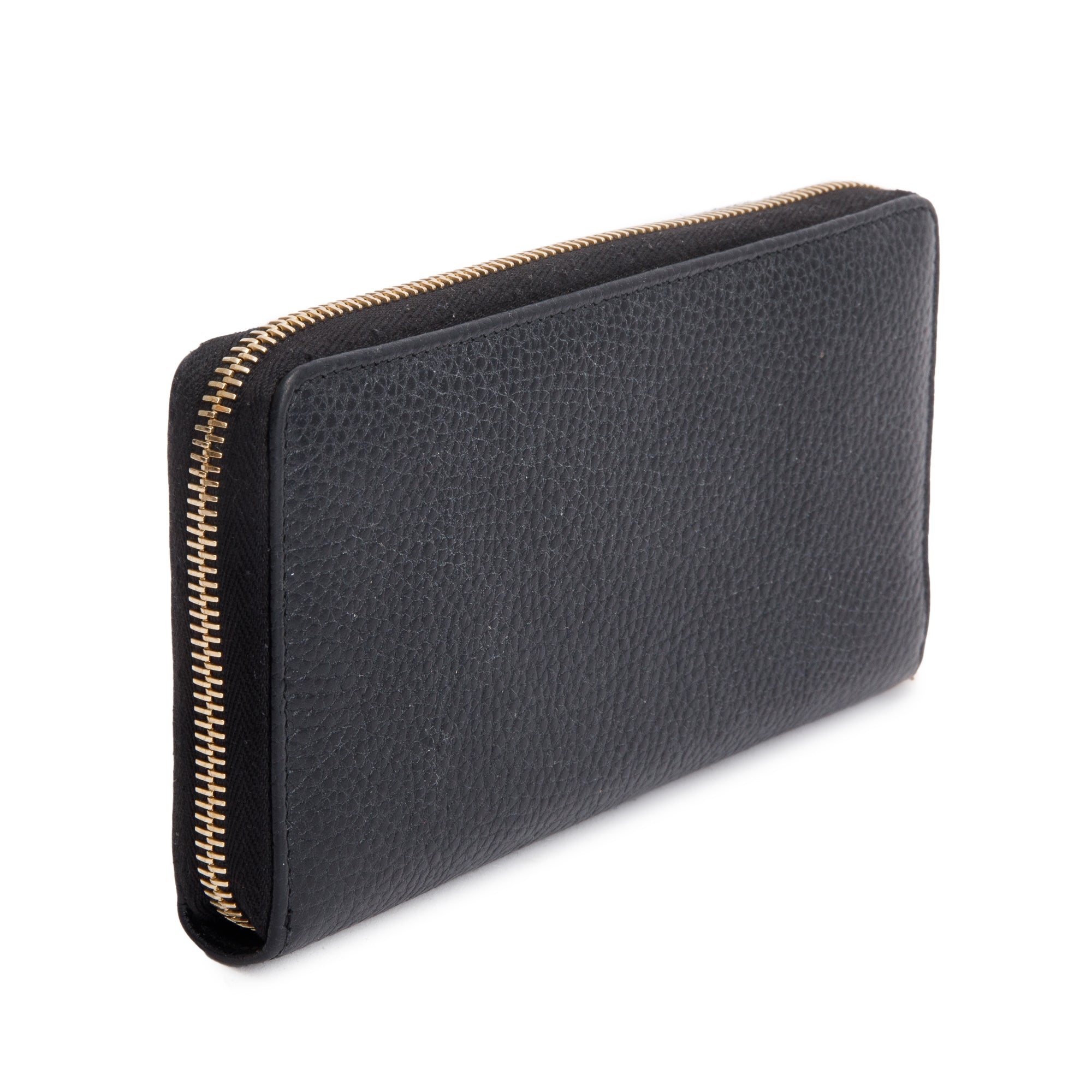 Gucci Black Leather Soho GG Logo Continental Zip Around Wallet w/ Box