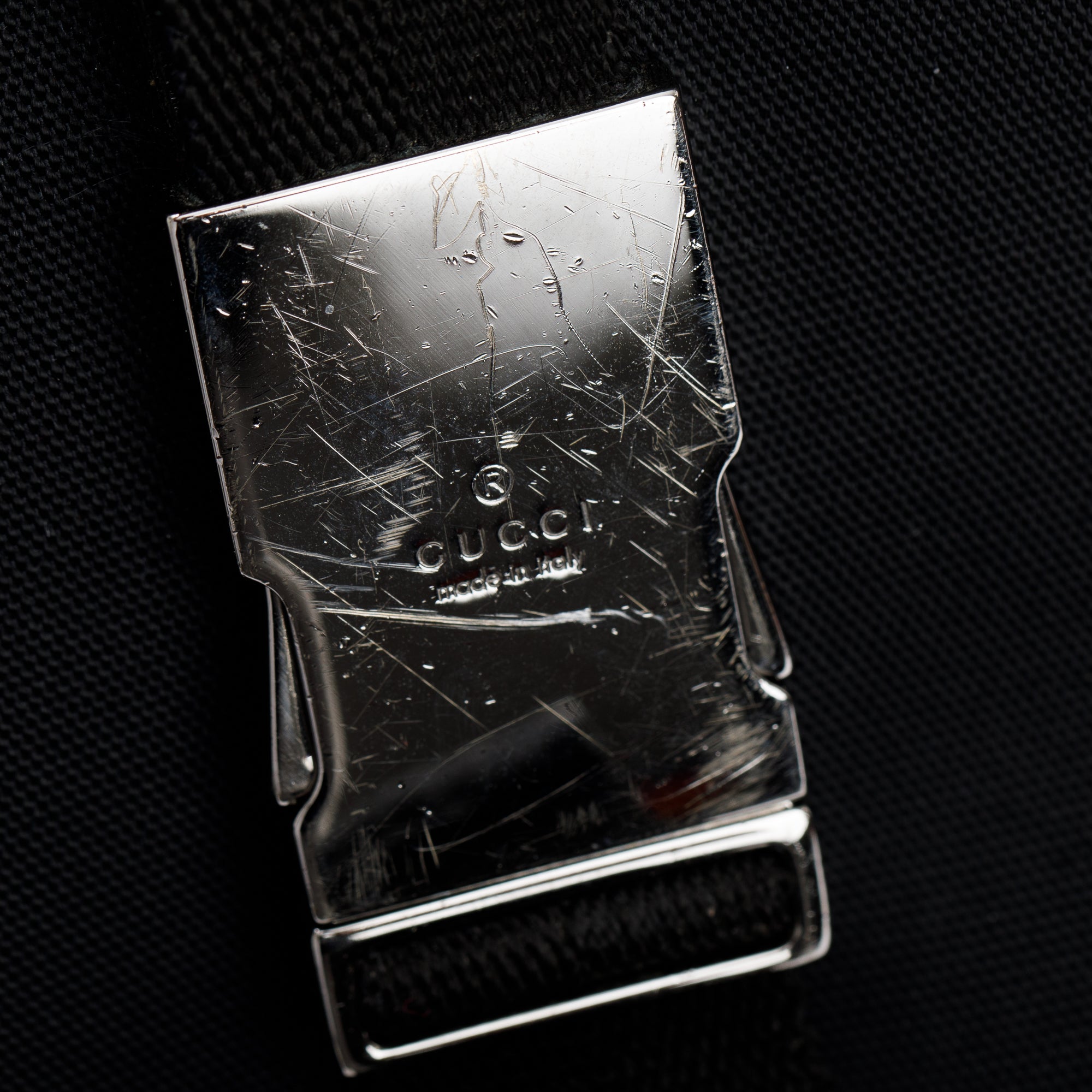 Gucci Black Leather Trimmed Canvas Briefcase