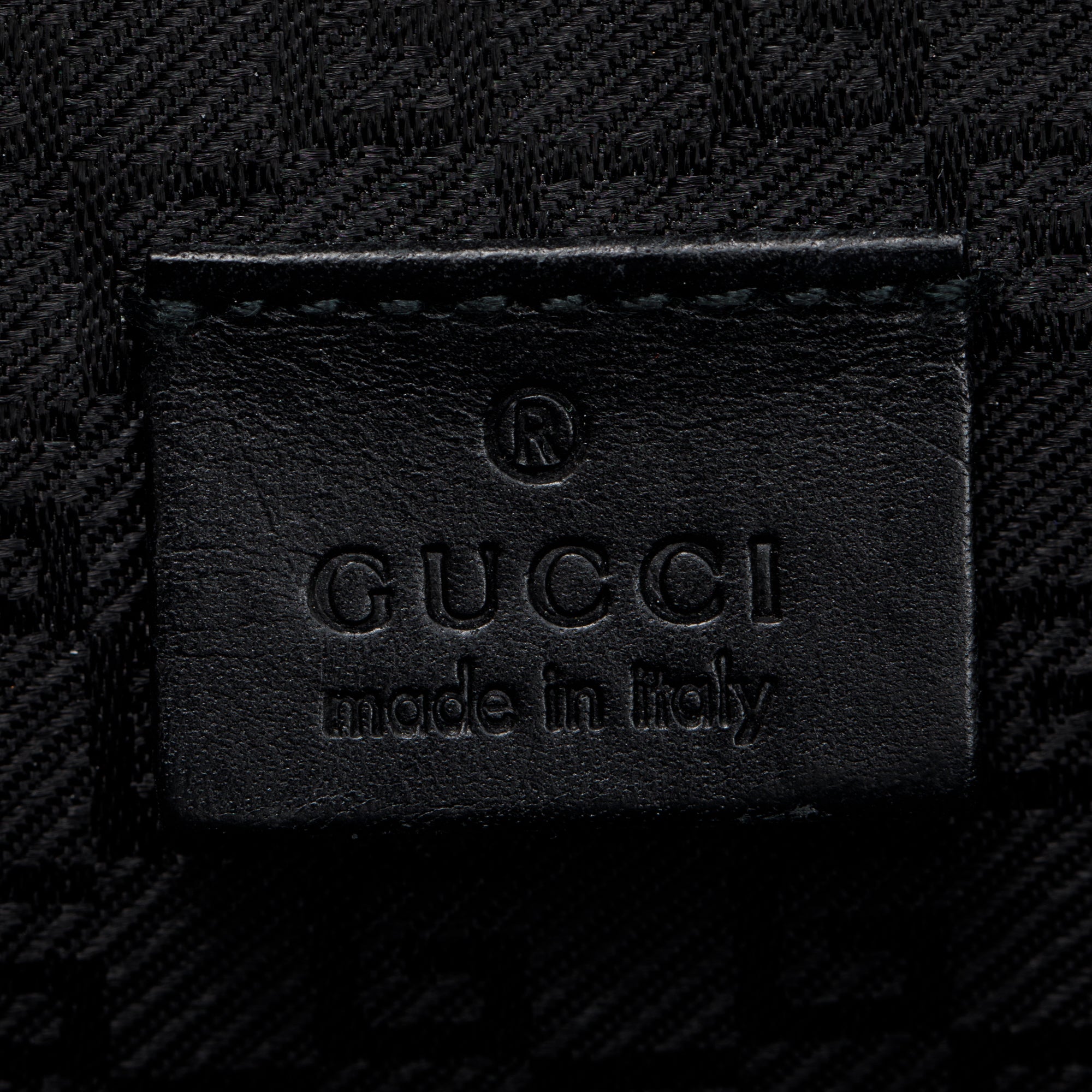 Gucci Black Leather Trimmed Canvas Briefcase