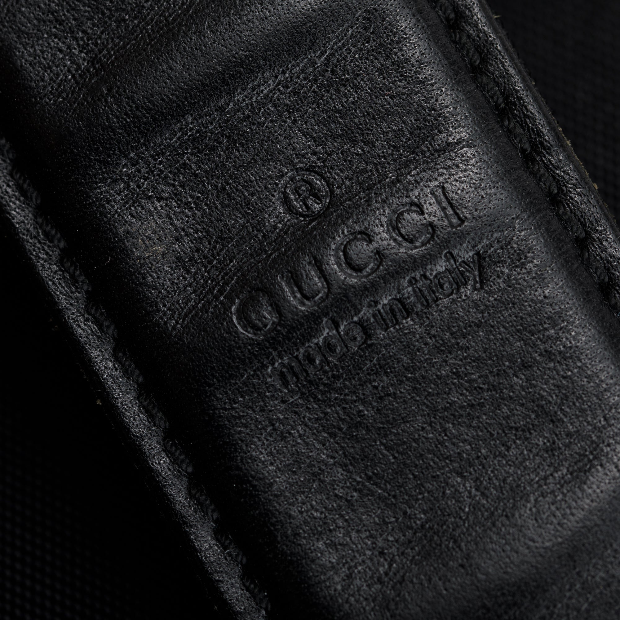 Gucci Black Leather Trimmed Canvas Briefcase