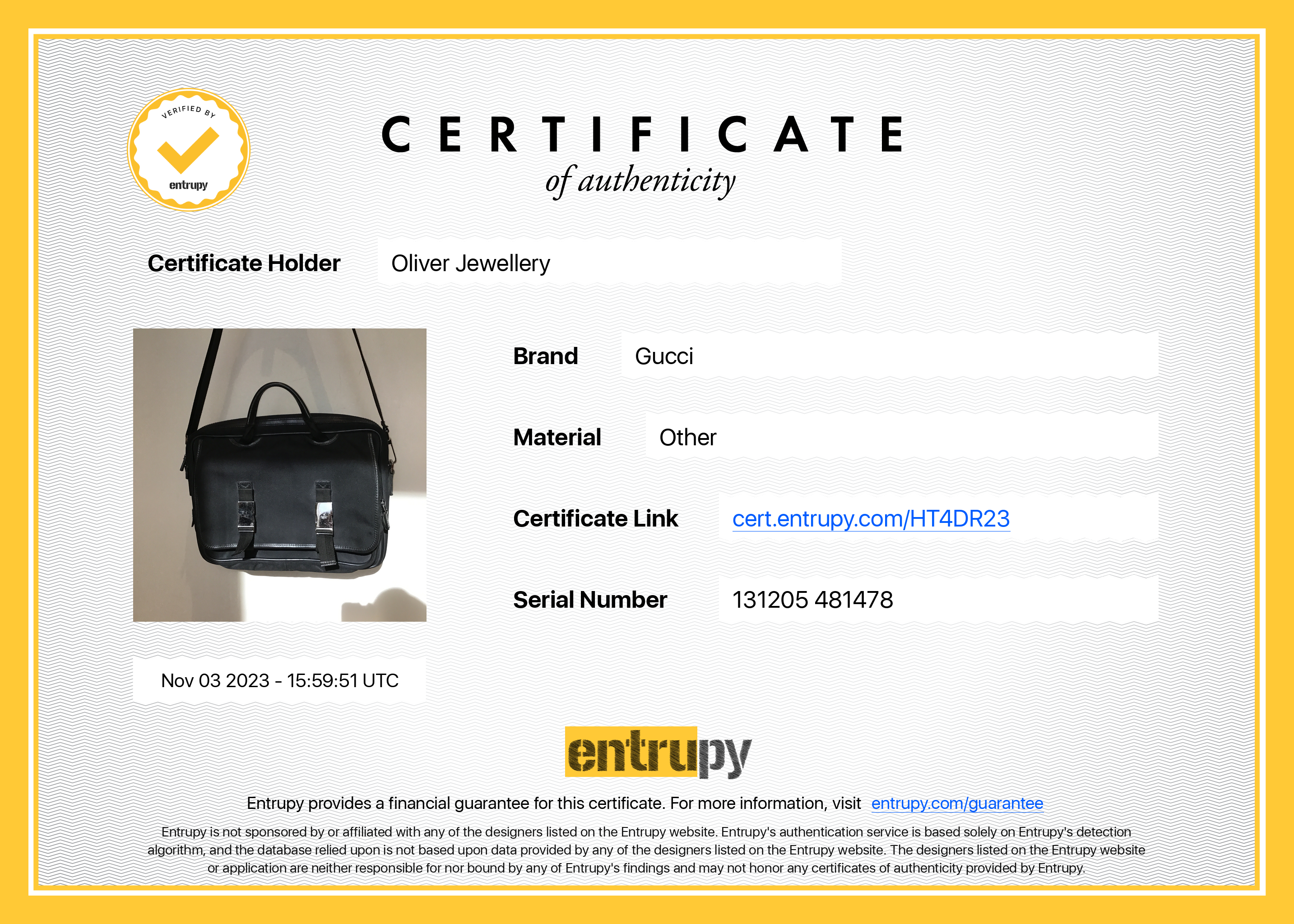 Gucci Black Leather Trimmed Canvas Briefcase