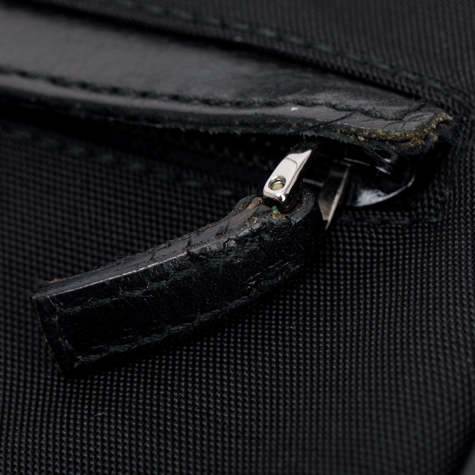 Gucci Black Leather Trimmed Canvas Briefcase