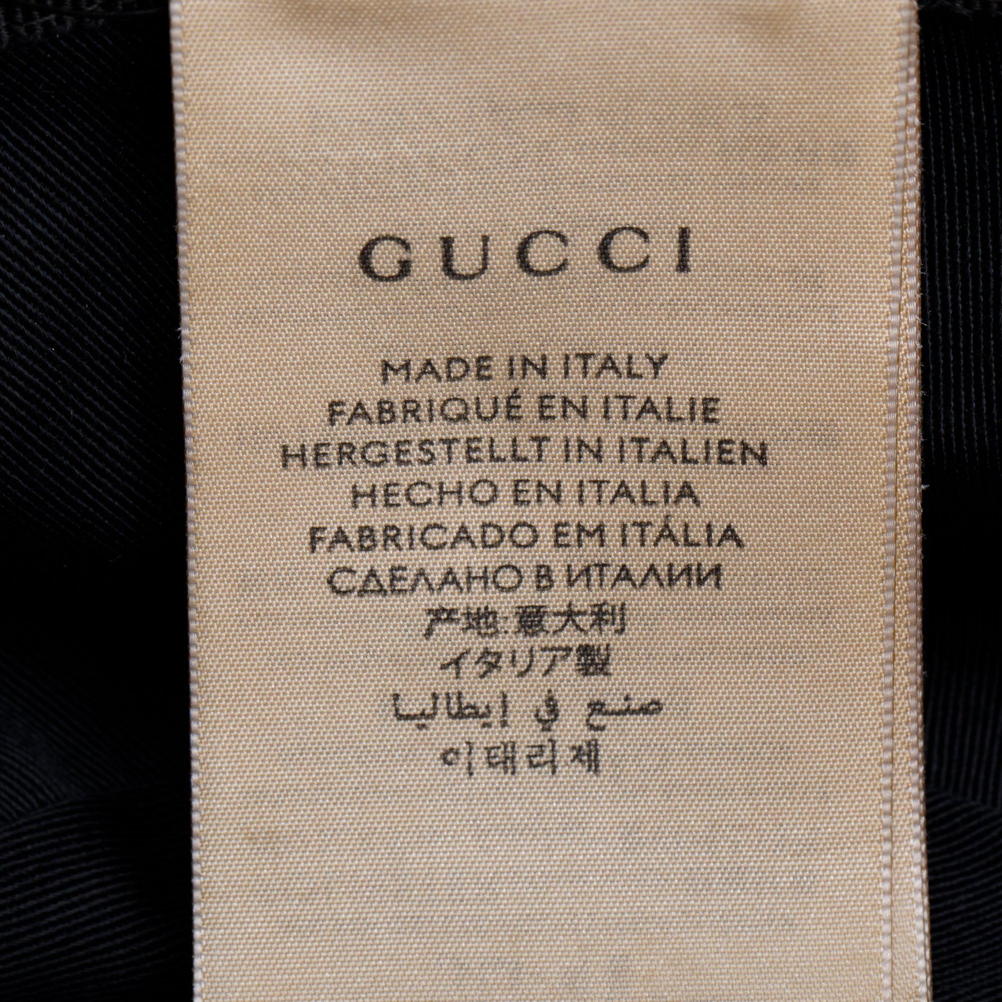 Gucci Black Leather Trimmed GG Canvas Bucket Hat, Size XL 60