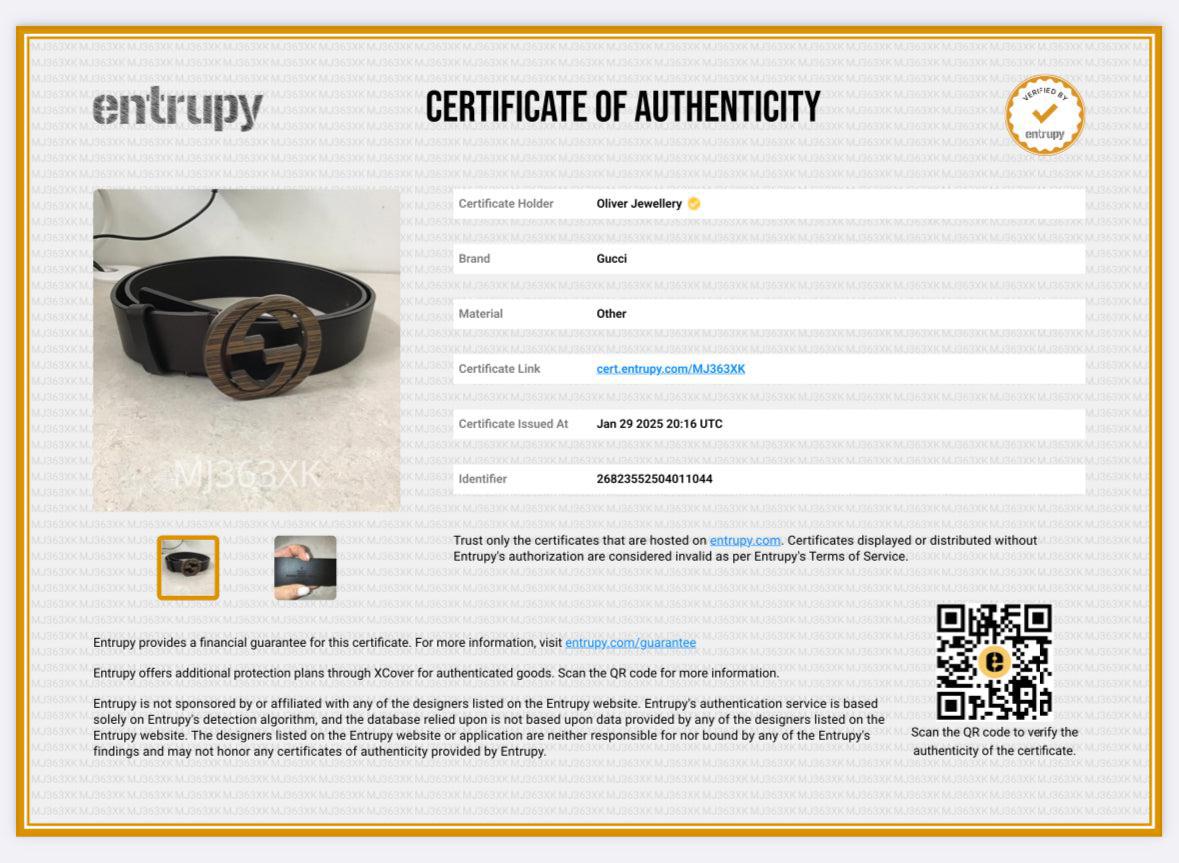 Gucci Black Leather Wooden Interlocking G Belt 110 44