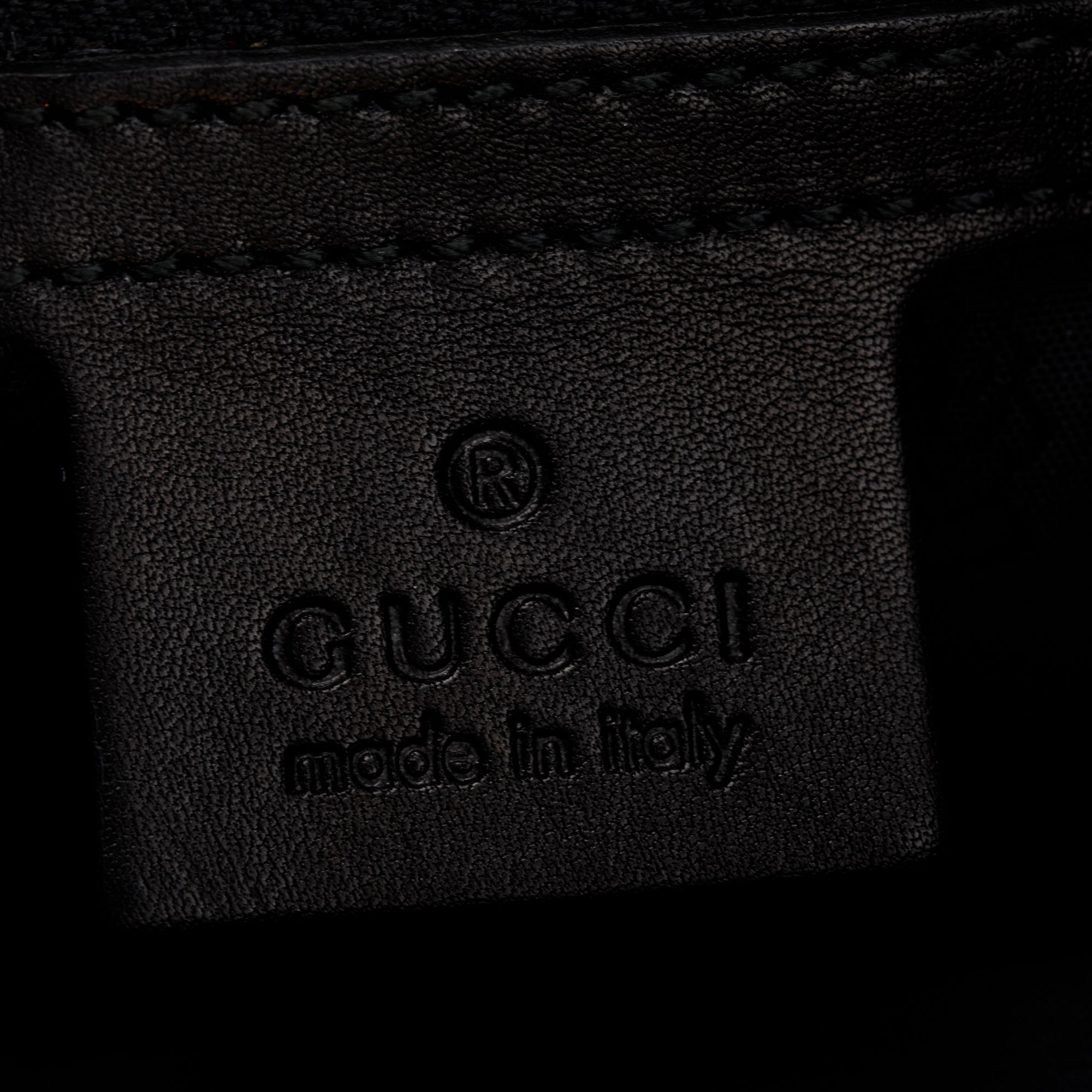 Gucci Black Leather trim Dialux Coated Canvas Large Queen Bow Hobo