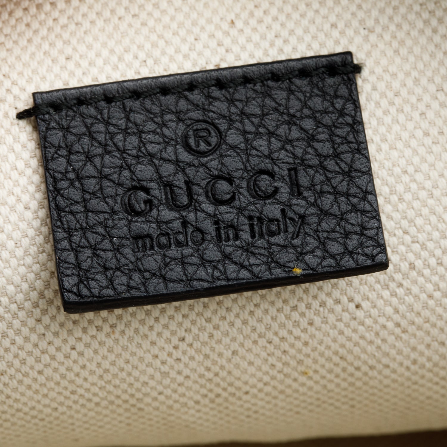 Gucci Black Logo Print Leather Large Belt Bag