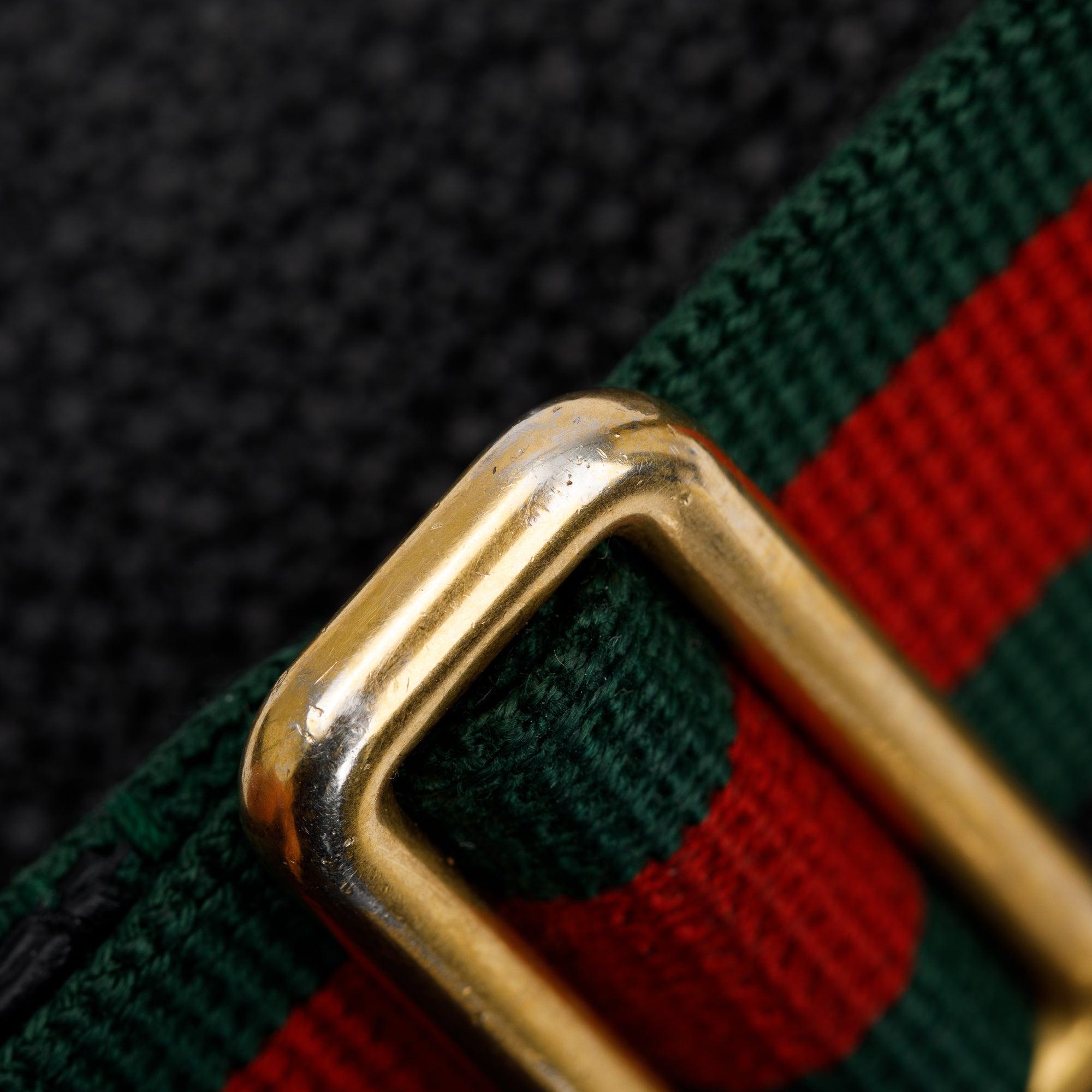 Gucci Black Logo Print Leather Large Belt Bag