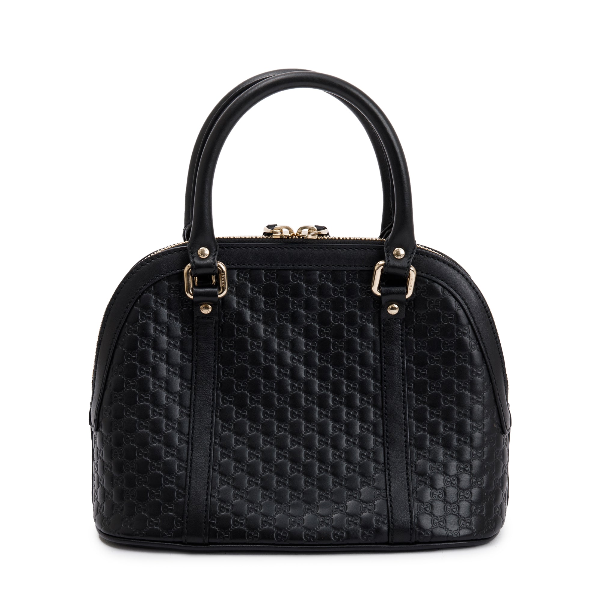 Gucci Black Microguccissima Leather Mini Dome Crossbody w/ Strap