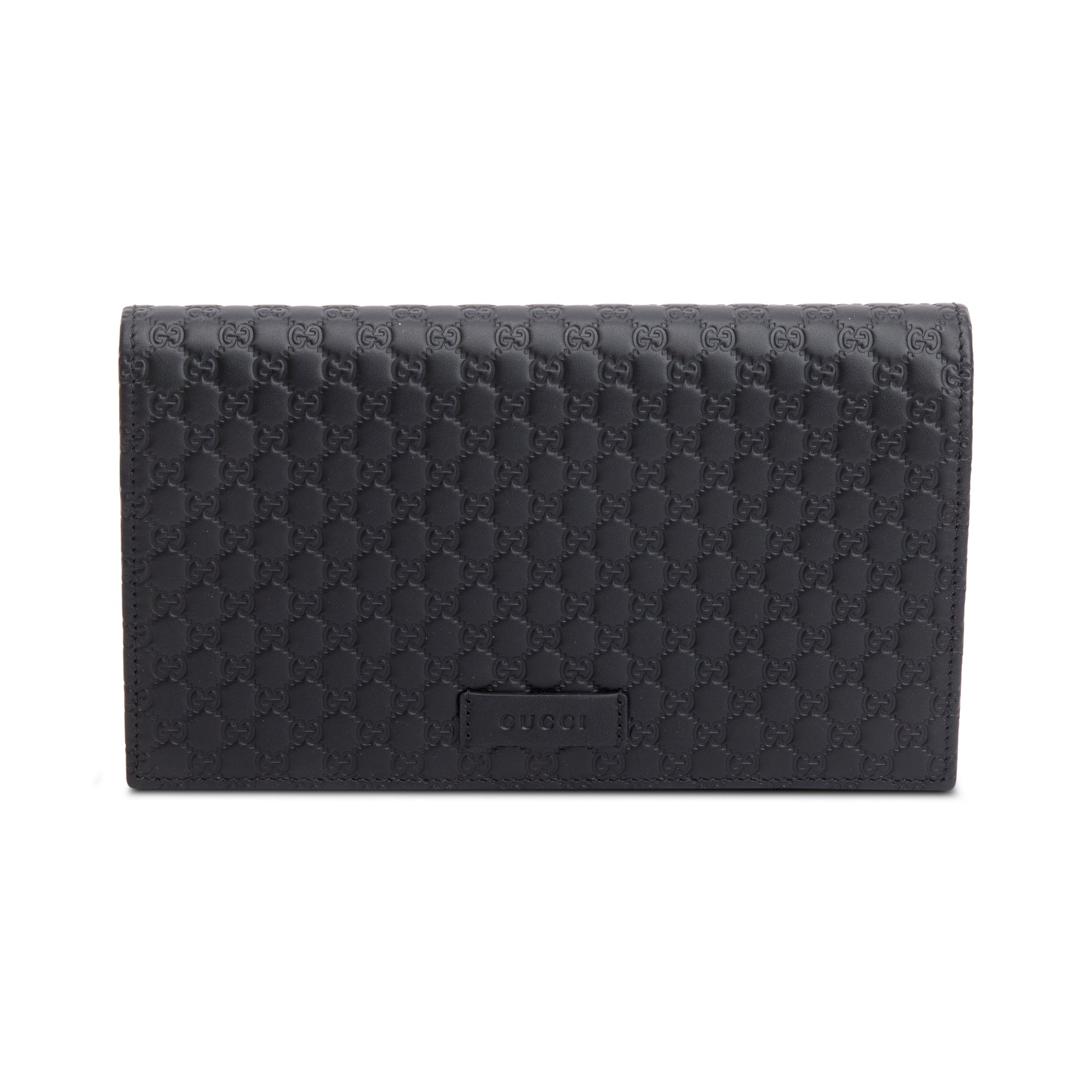 Gucci Black Microguccissima Leather Wallet on Strap