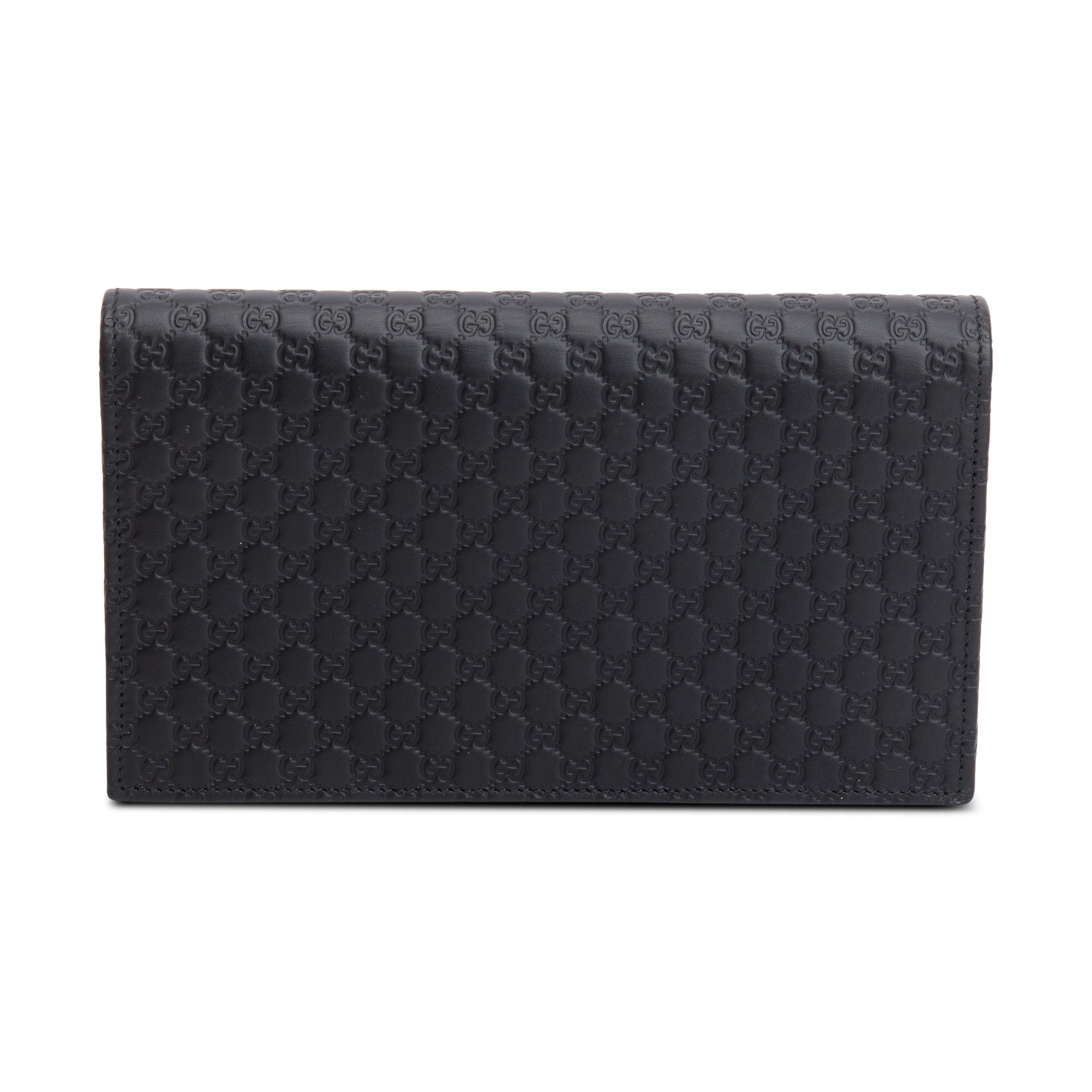 Gucci Black Microguccissima Leather Wallet on Strap