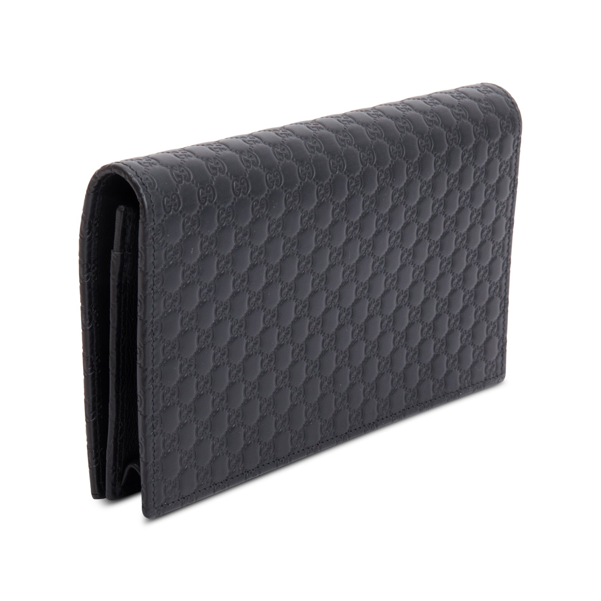 Gucci Black Microguccissima Leather Wallet on Strap