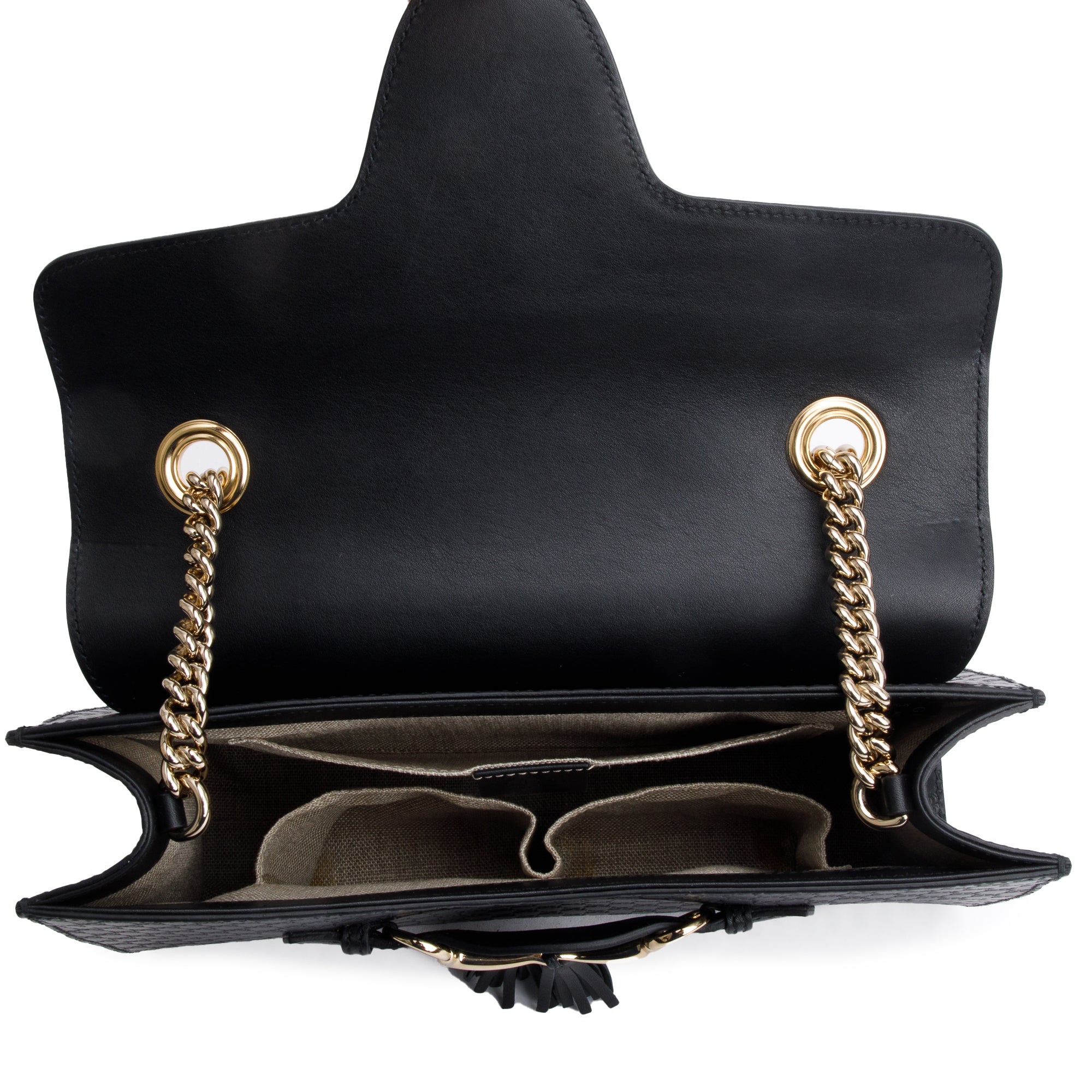 Gucci Black Microguccissima Medium Emily Chain Shoulder Bag