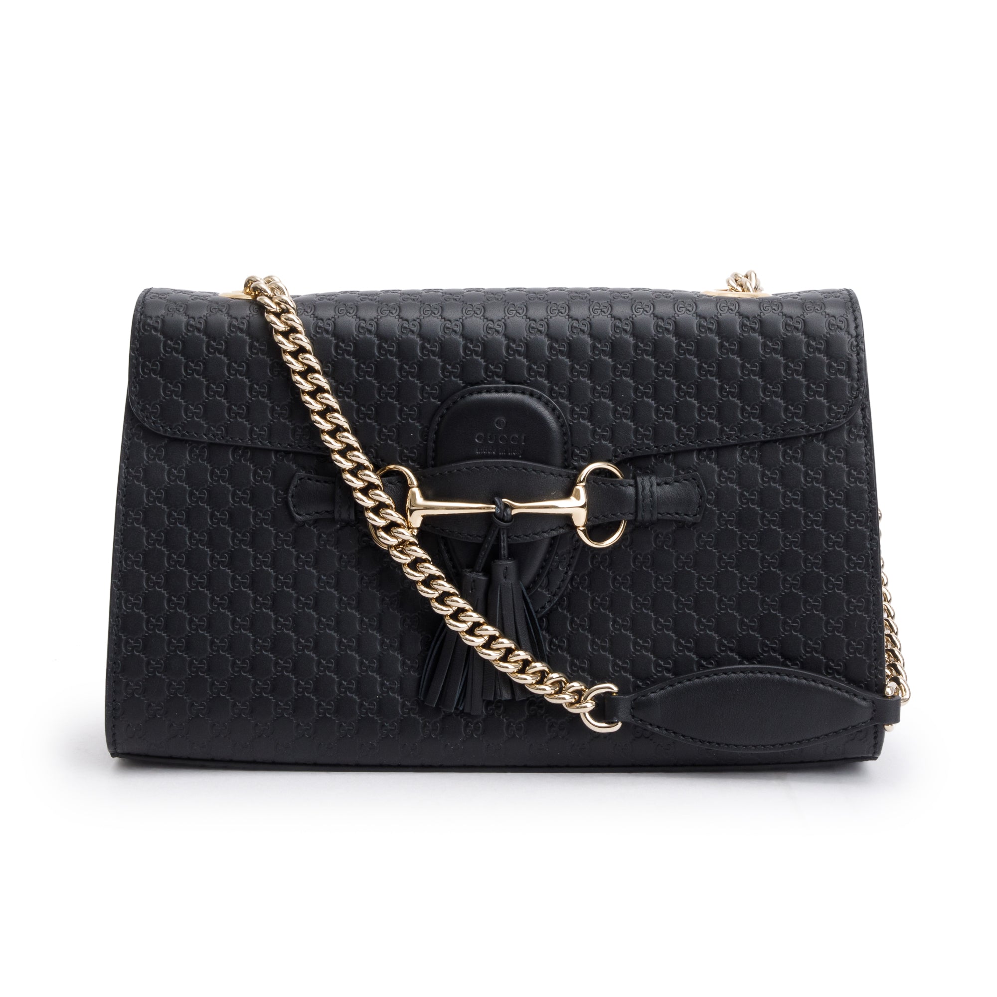 Gucci Black Microguccissima Medium Emily Chain Shoulder Bag