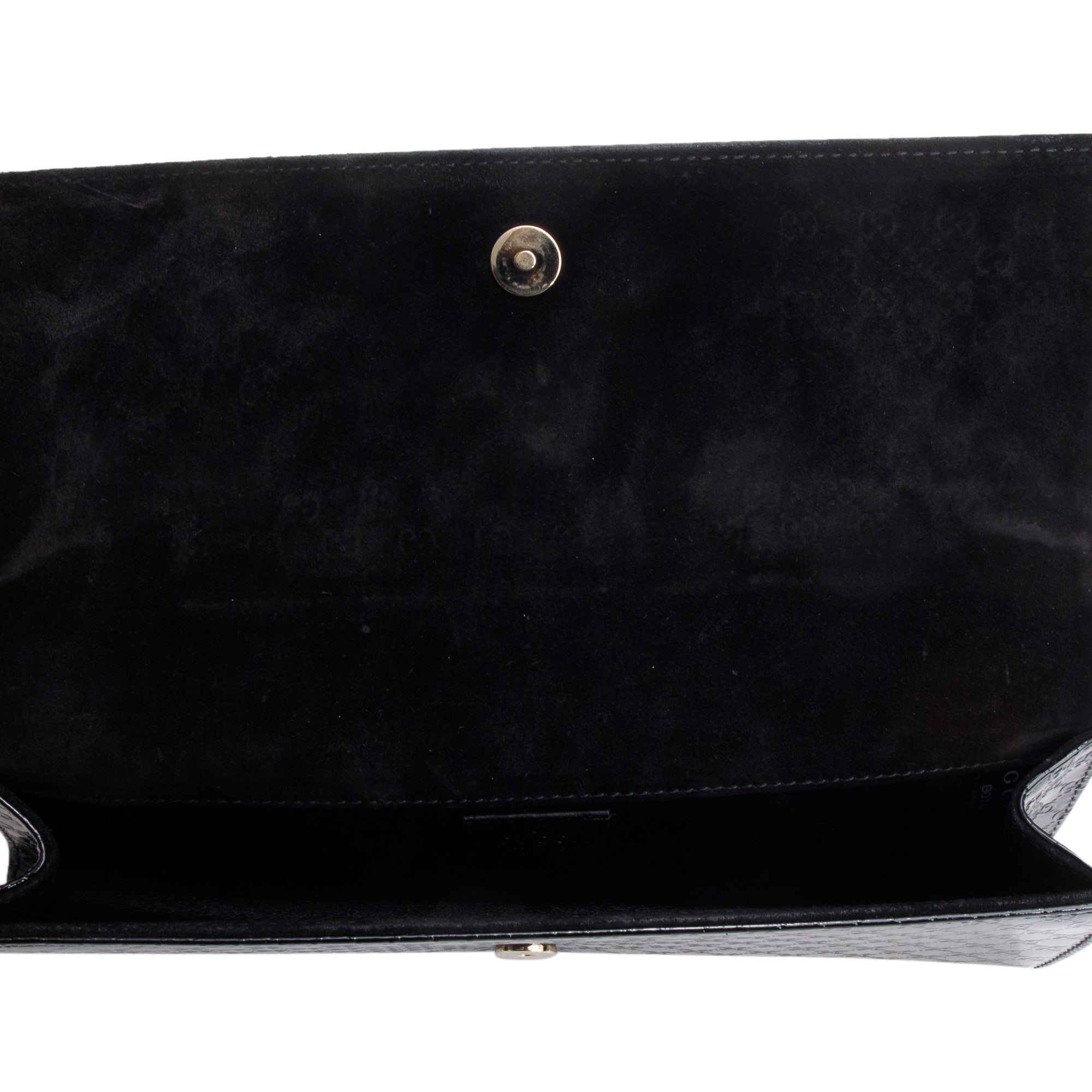 Gucci Black Microguccissima Patent Leather Broadway Clutch