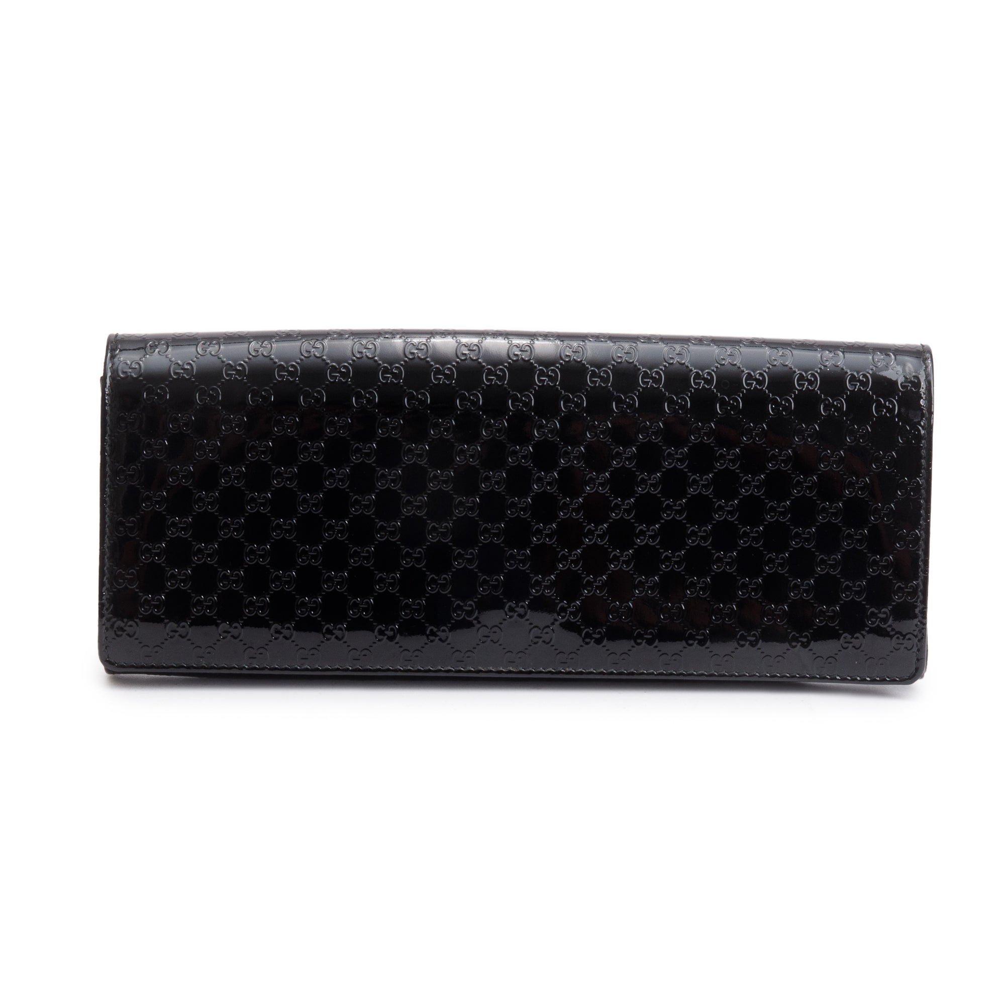 Gucci Black Microguccissima Patent Leather Broadway Clutch